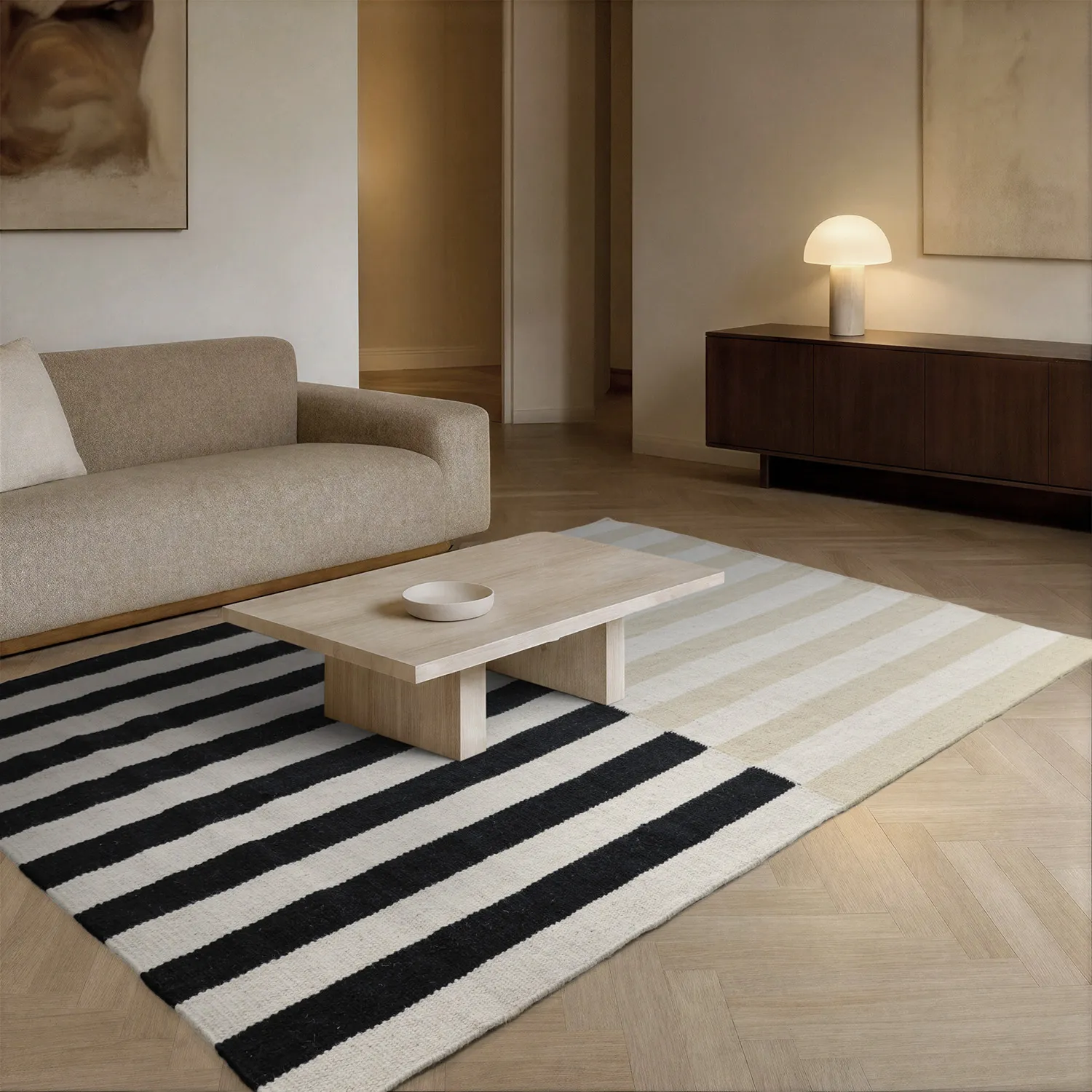 Wollen-vloerkleed - Peniche (crème/beige)