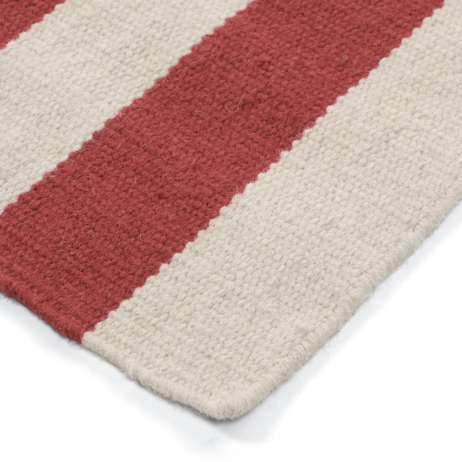 Wollen-vloerkleed - Peniche (crème/groen/rood)