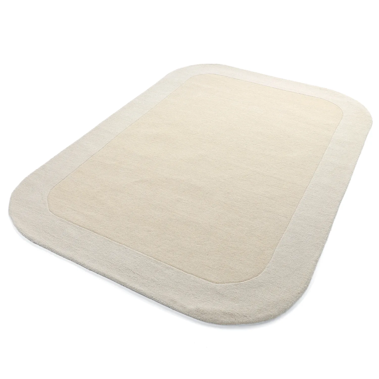 Wollen-vloerkleed - Puri Hand Tufted Wool Premium (crème/wit)