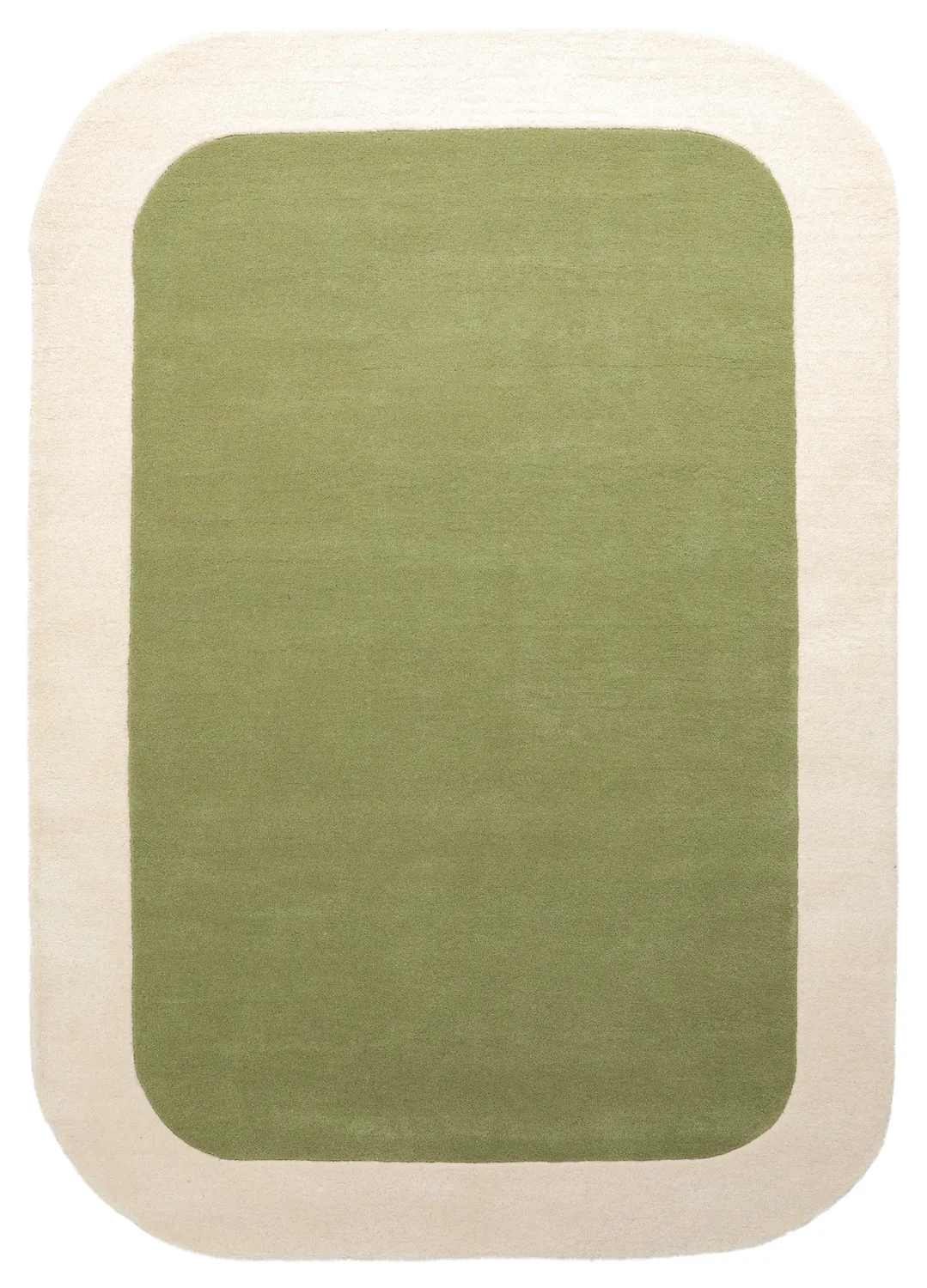 Wollen-vloerkleed - Puri Hand Tufted Wool Premium (groen/crème)