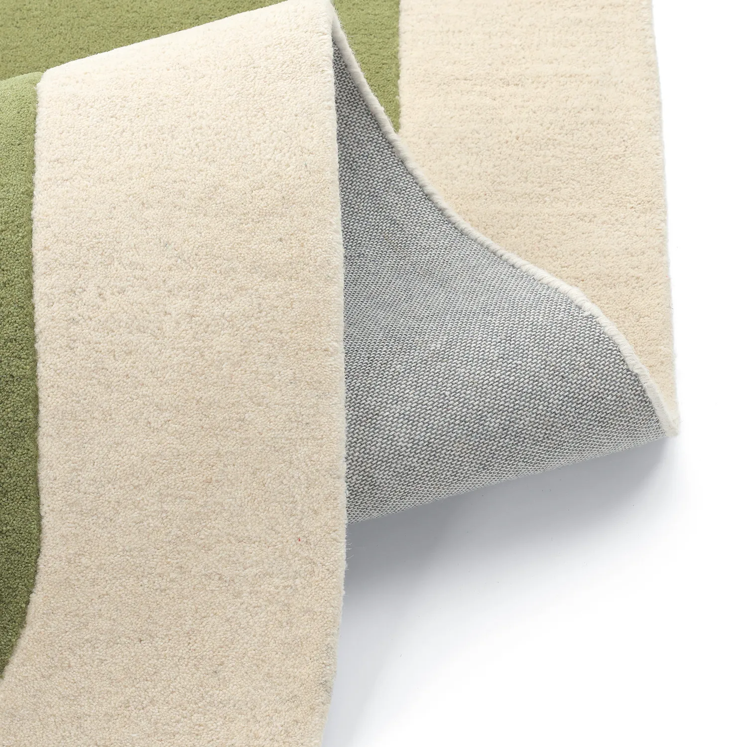 Wollen-vloerkleed - Puri Hand Tufted Wool Premium (groen/crème)