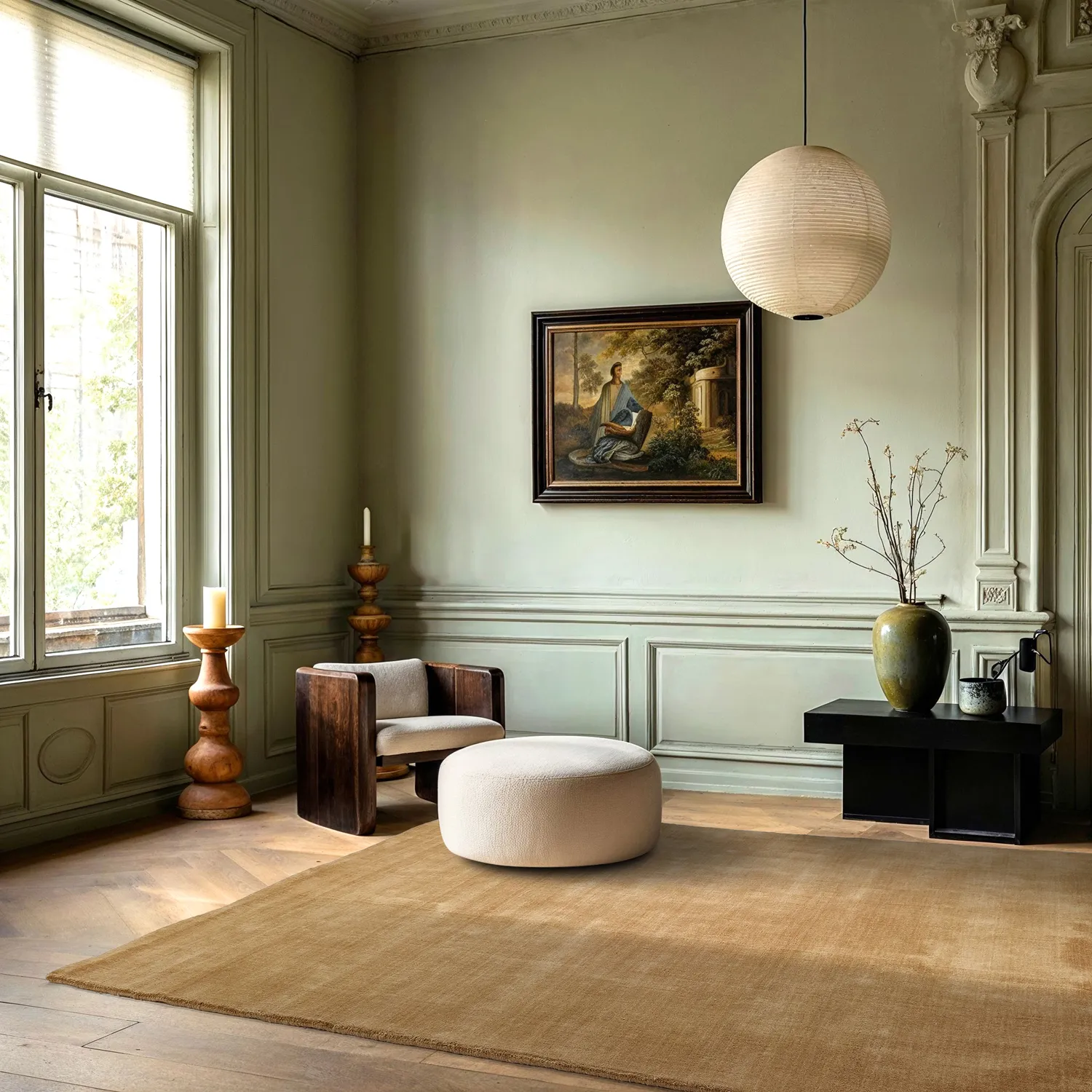 Wollen-vloerkleed - Rozel Handloom Wool Premium (beige)