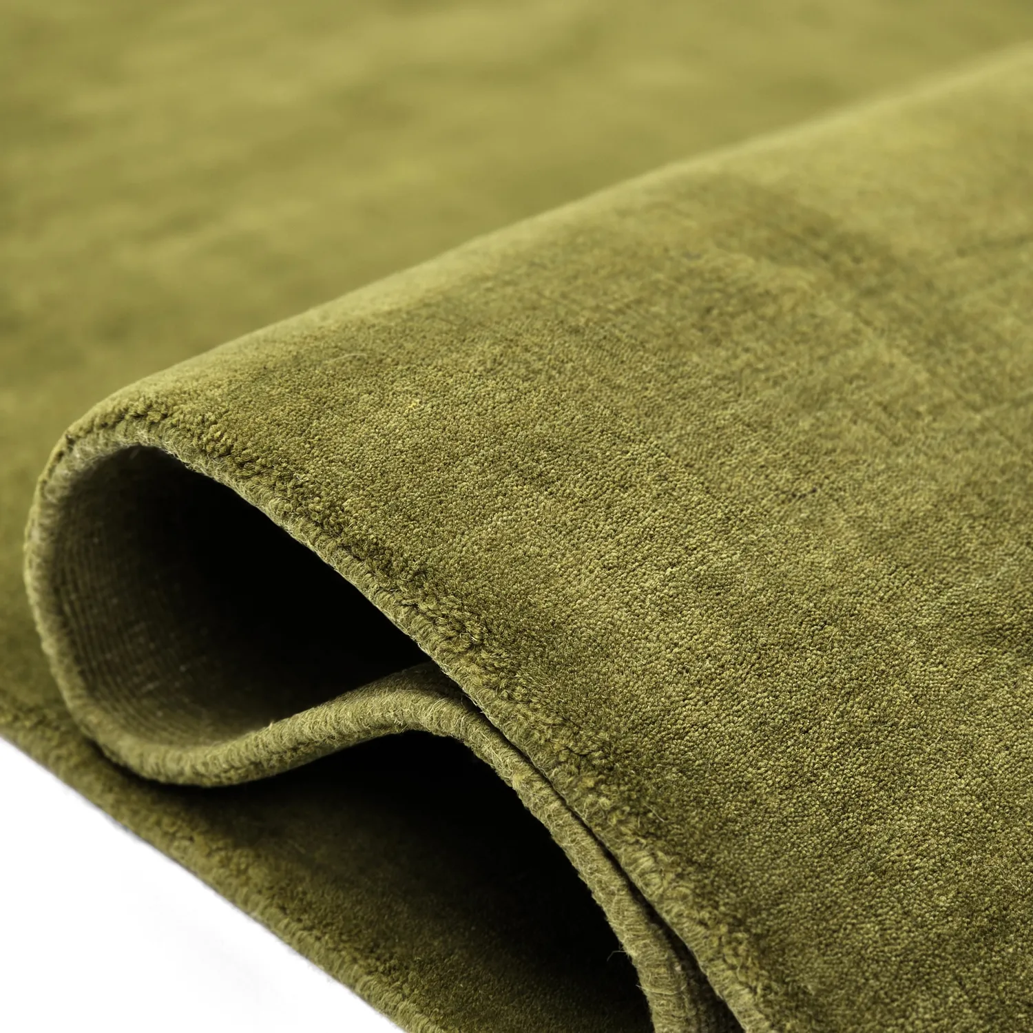 Wollen-vloerkleed - Rozel Handloom Wool Premium (mosgroen)