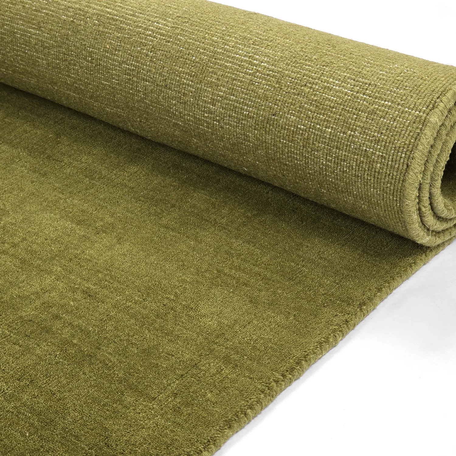 Wollen-vloerkleed - Rozel Handloom Wool Premium (mosgroen)