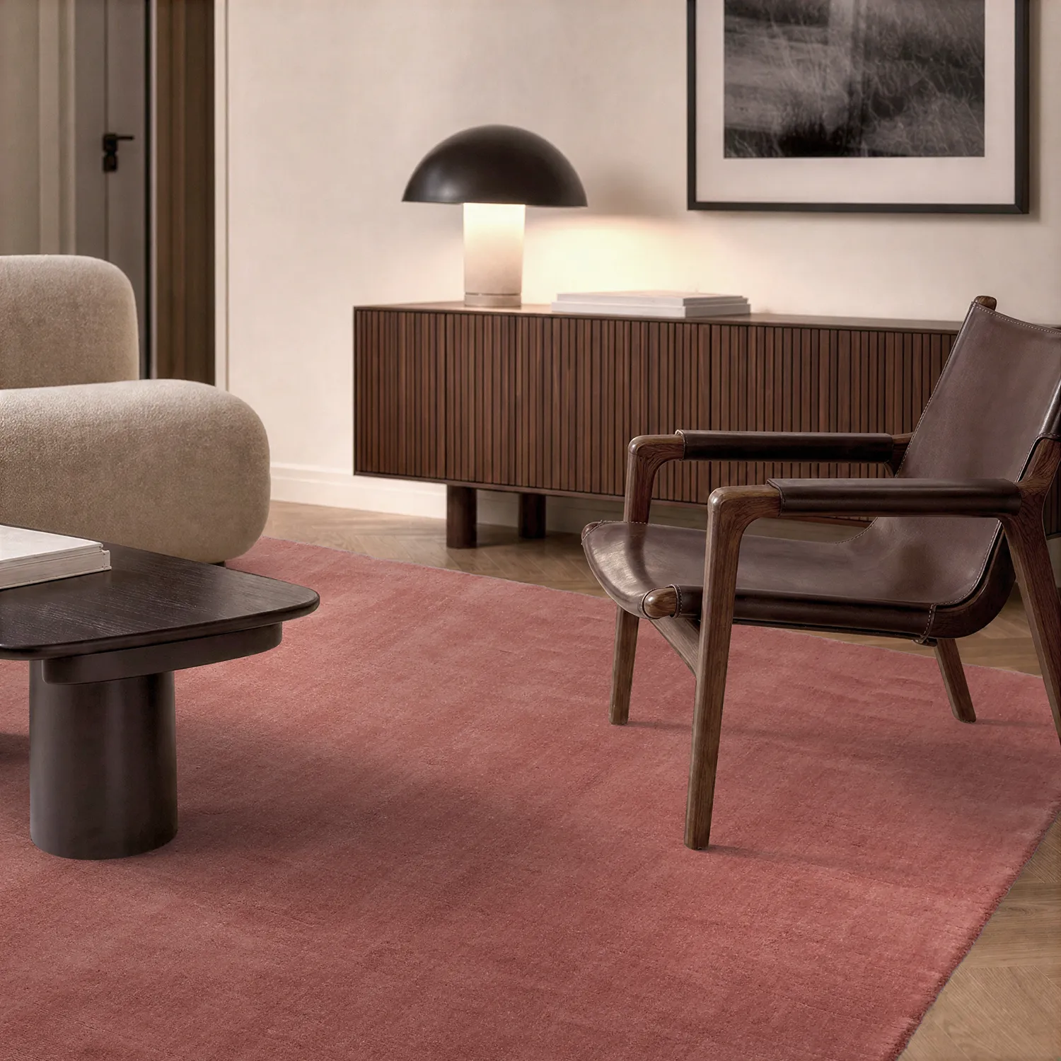 Wollen-vloerkleed - Rozel Handloom Wool Premium (stofrood)