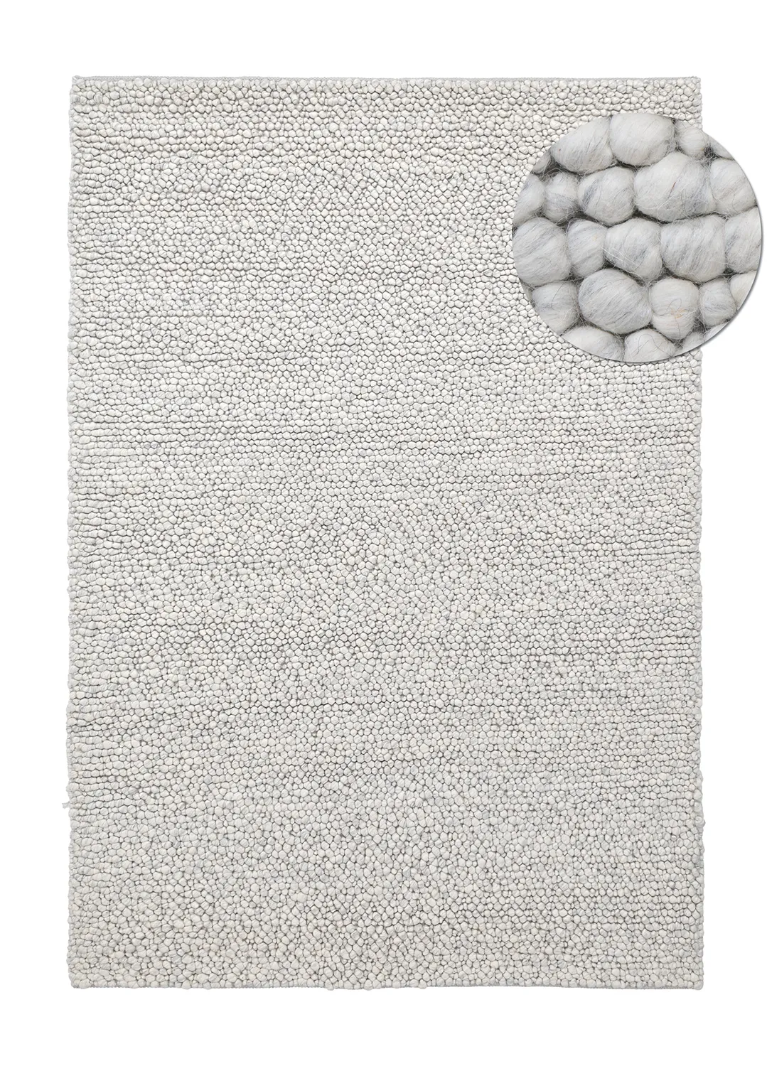 Wollen-vloerkleed - Sala Irregular Wool Bubble (lichtgrijze melange)