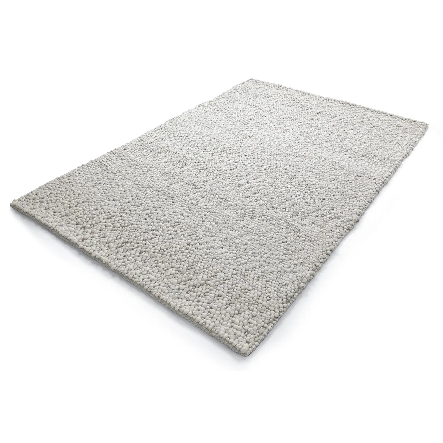 Wollen-vloerkleed - Sala Irregular Wool Bubble (lichtgrijze melange)