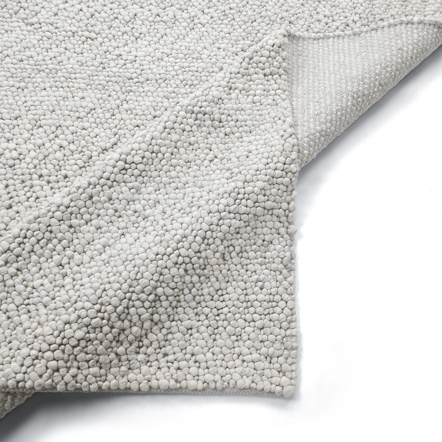 Wollen-vloerkleed - Sala Irregular Wool Bubble (lichtgrijze melange)