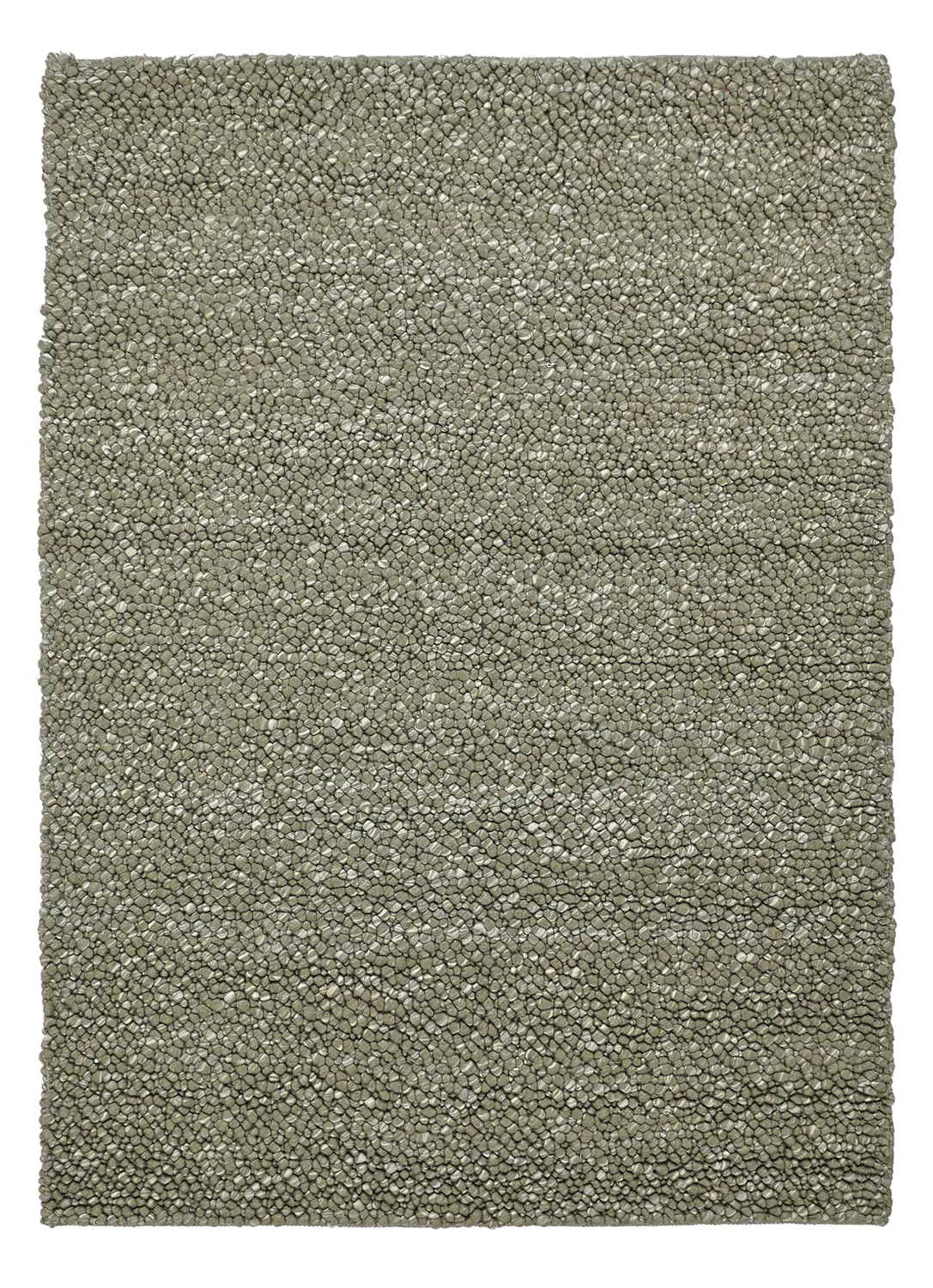 Wollen-vloerkleed - Sala Irregular Wool Bubble (mosgroen/wit melange)