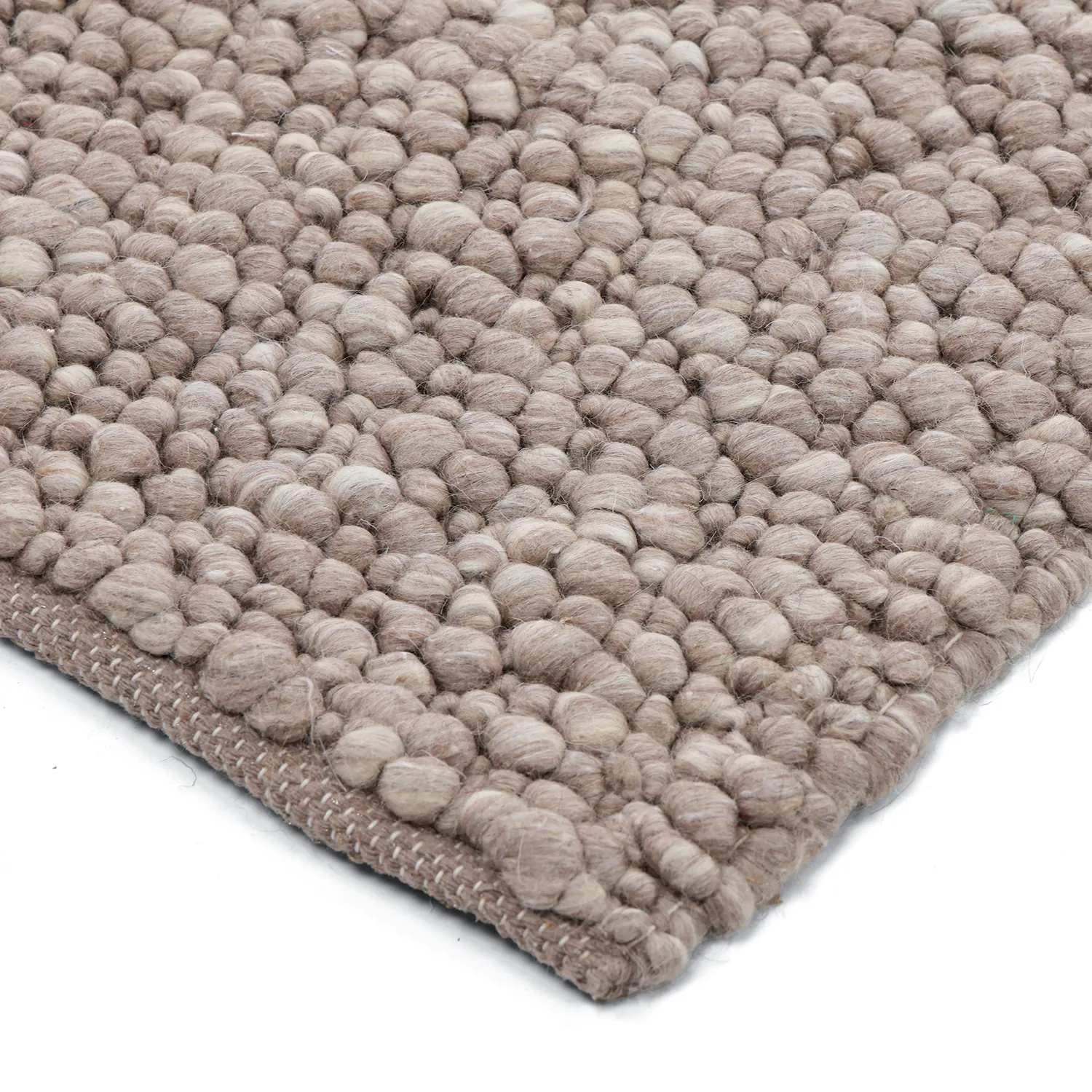 Wollen-vloerkleed - Sala Irregular Wool Bubble (taupe/wit melange)