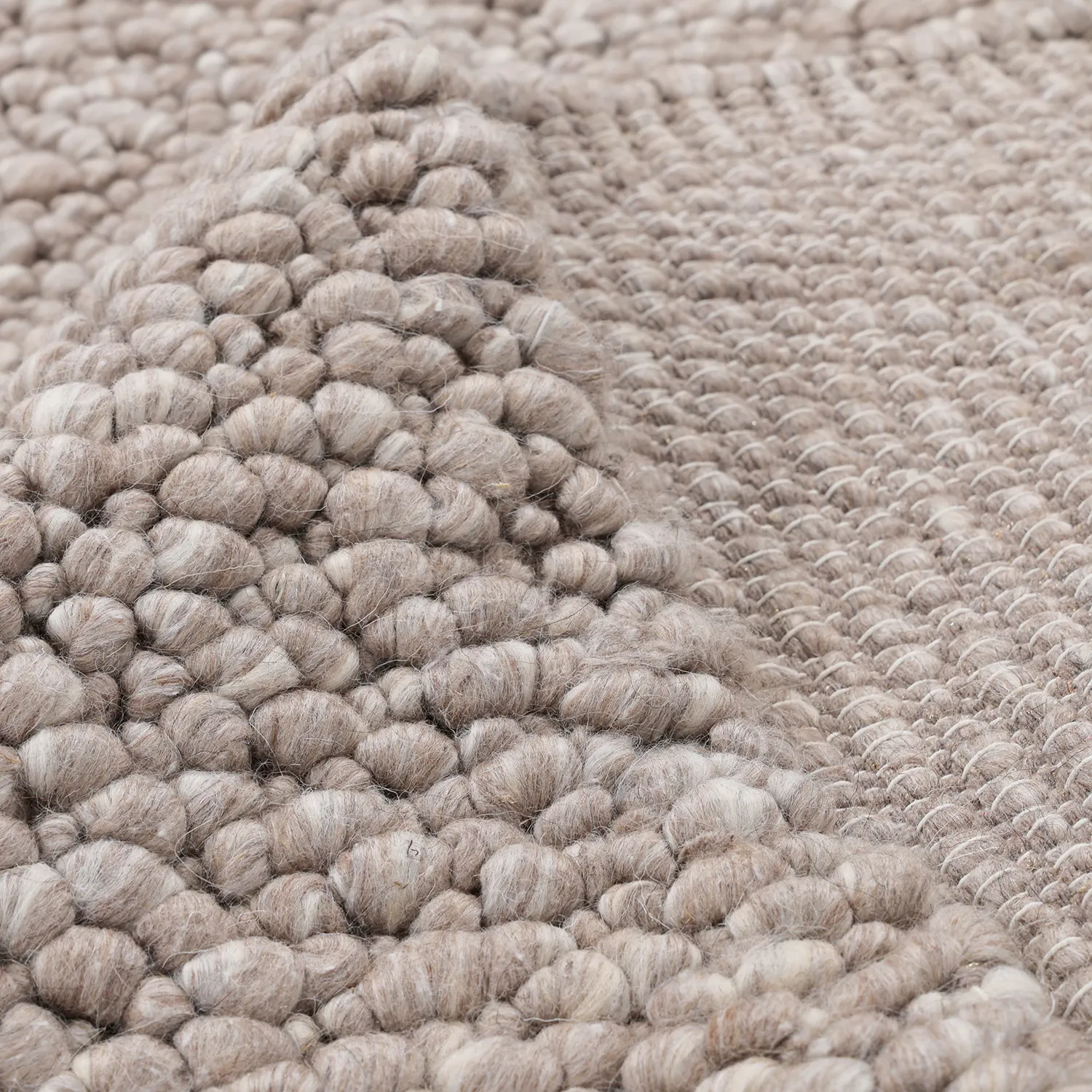 Wollen-vloerkleed - Sala Irregular Wool Bubble (taupe/wit melange)