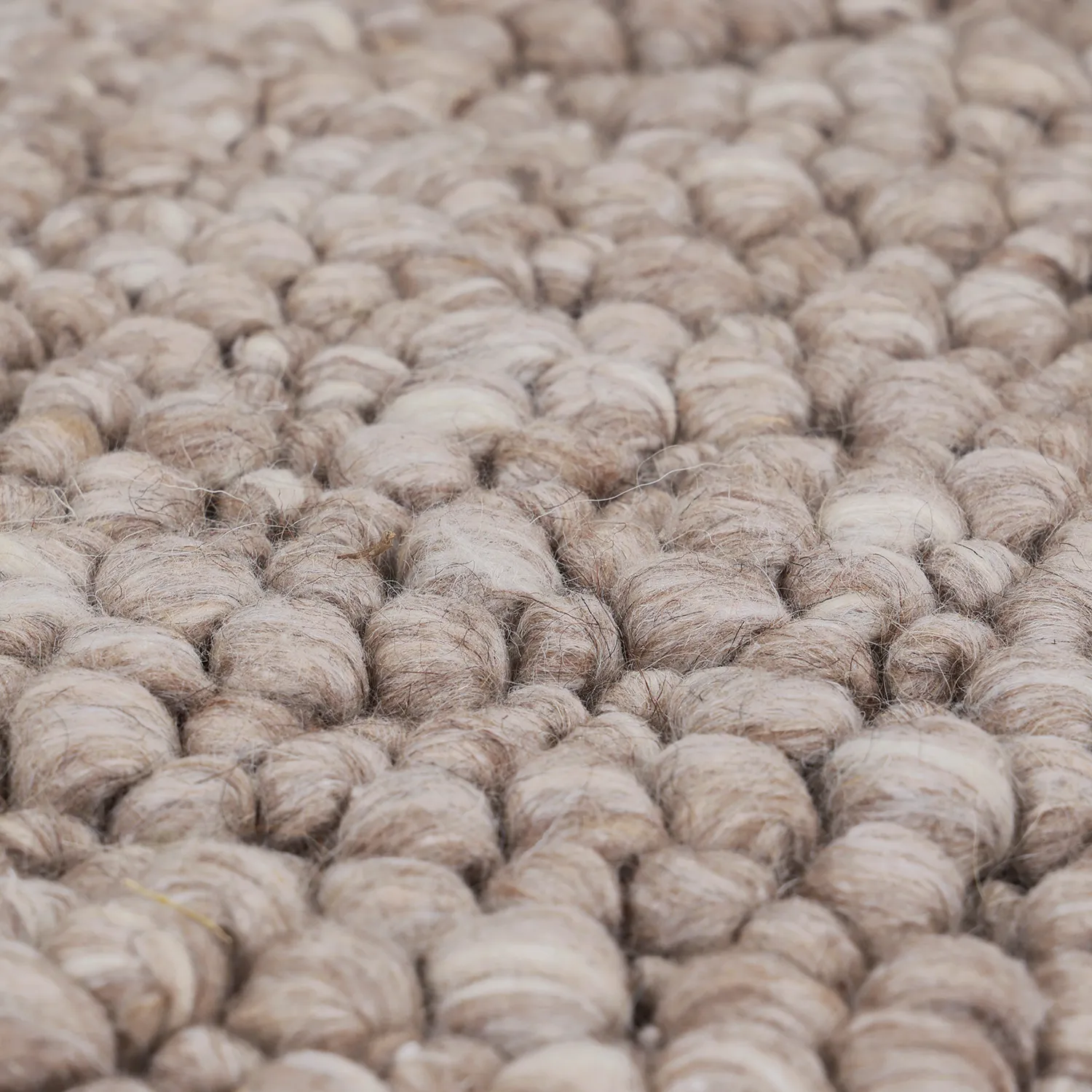Wollen-vloerkleed - Sala Irregular Wool Bubble (taupe/wit melange)