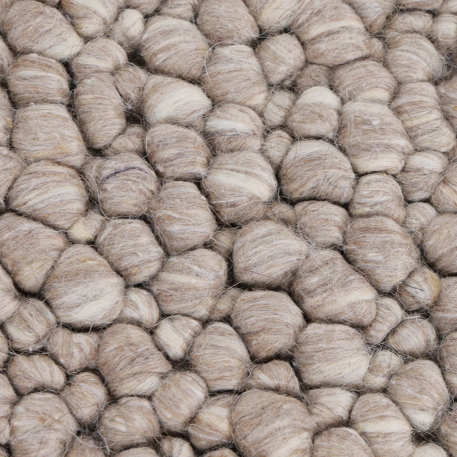 Wollen-vloerkleed - Sala Irregular Wool Bubble (taupe/wit melange)