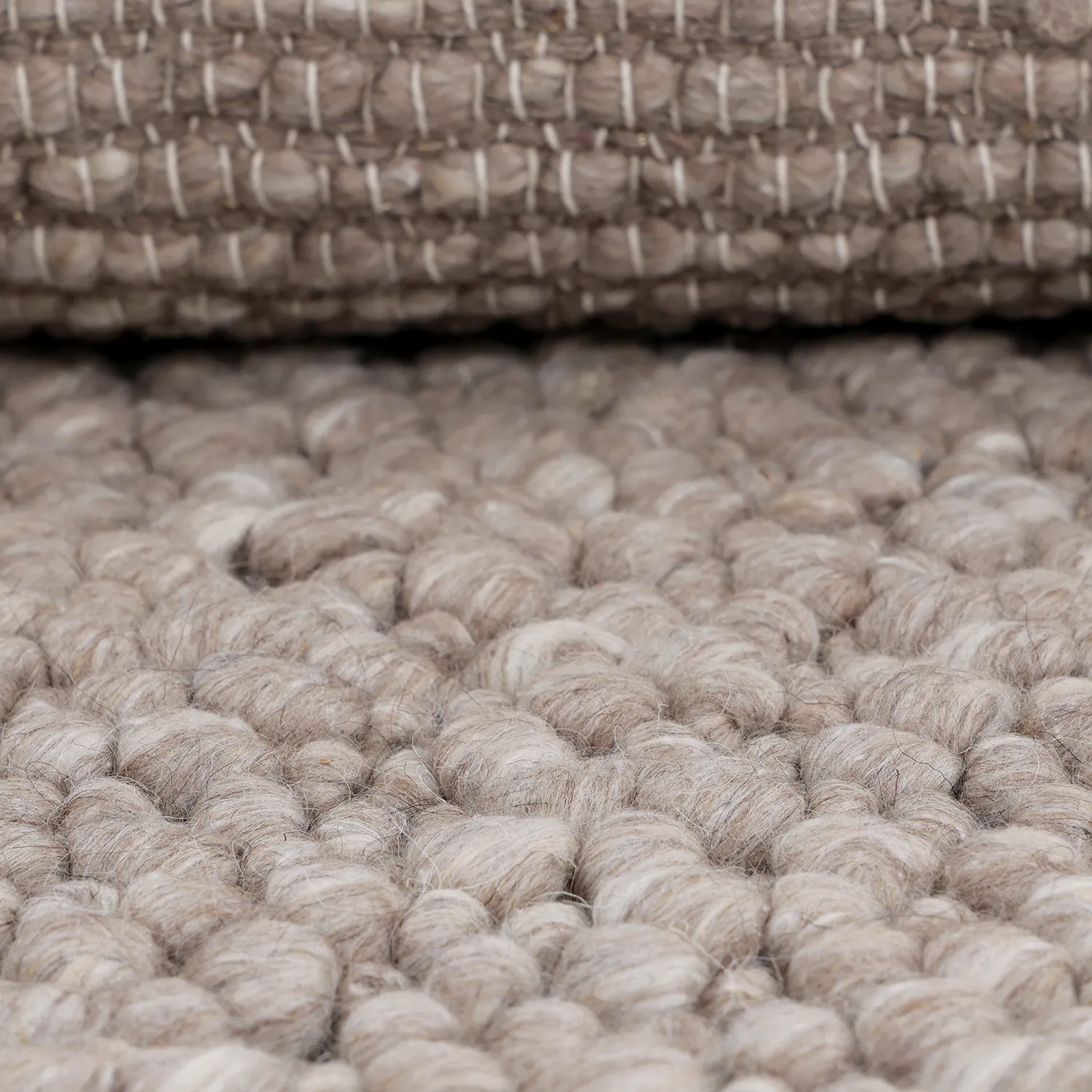 Wollen-vloerkleed - Sala Irregular Wool Bubble (taupe/wit melange)