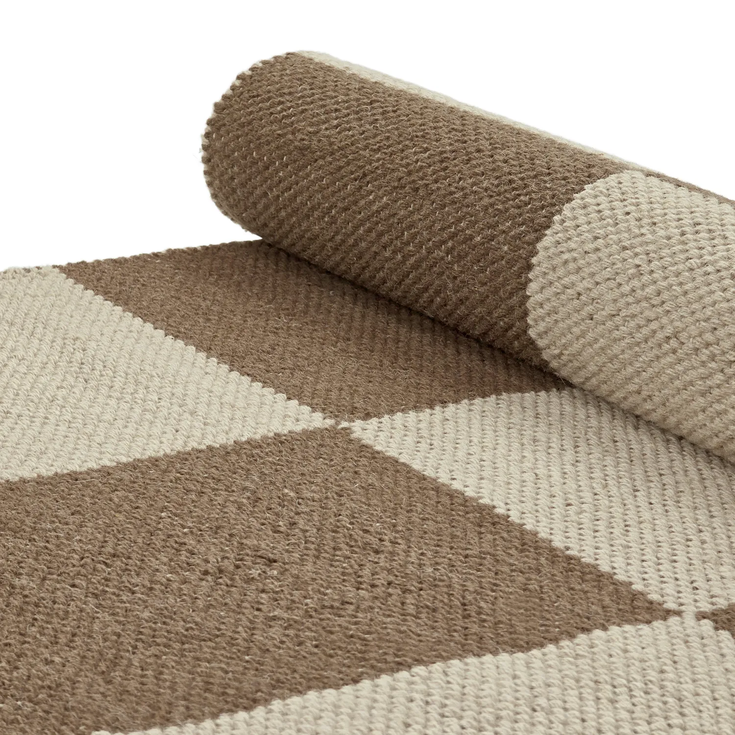 Wollen-vloerkleed - Scacco (bruin/beige)