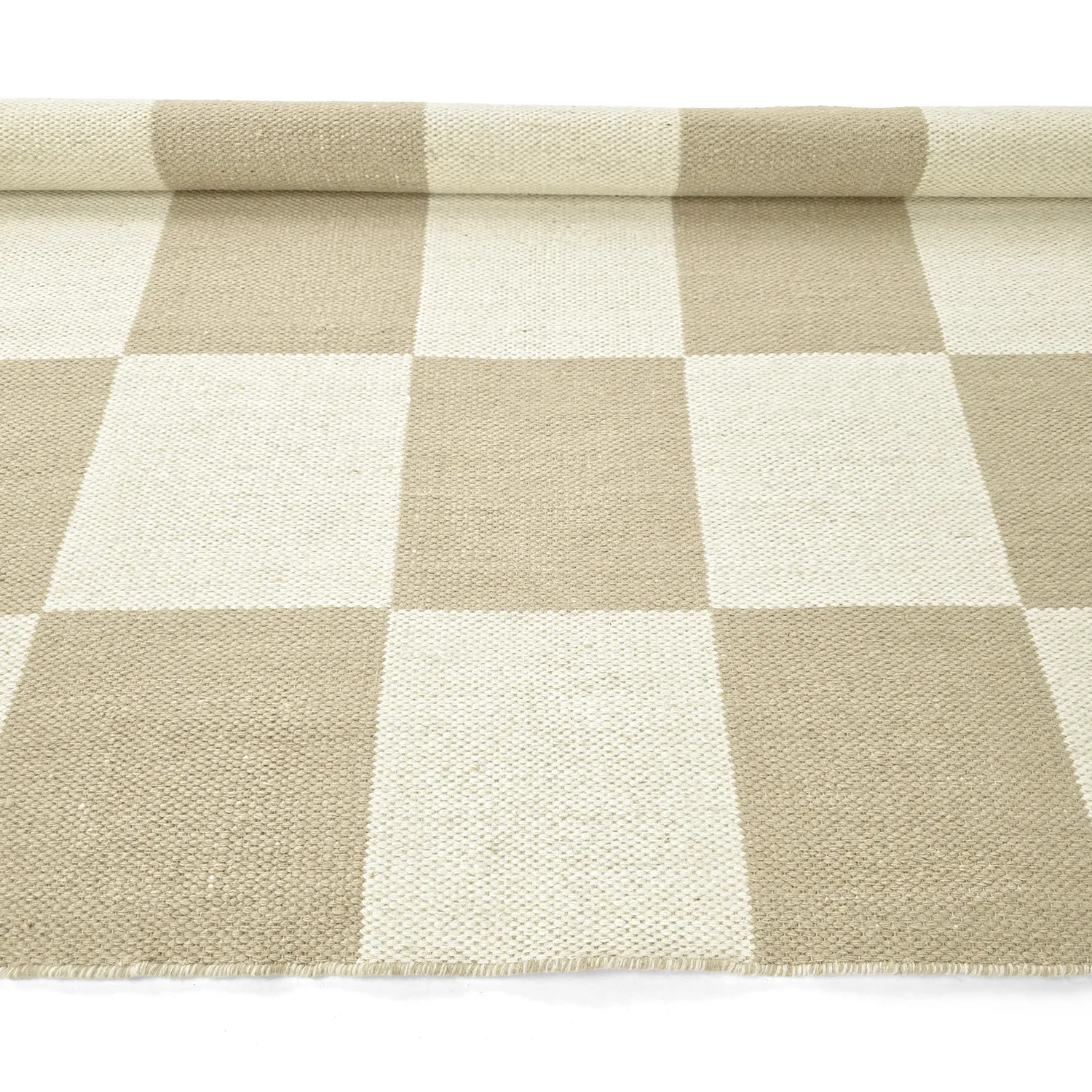 Wollen-vloerkleed - Scacco (wit/beige)
