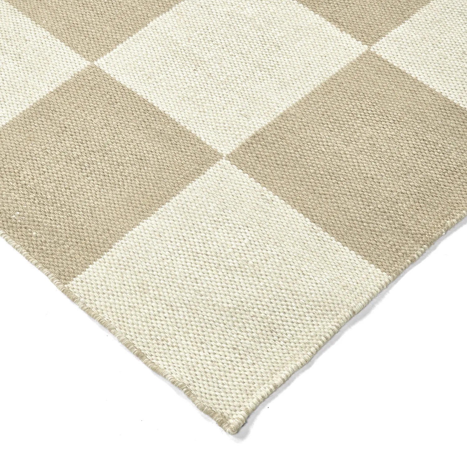 Wollen-vloerkleed - Scacco (wit/beige)