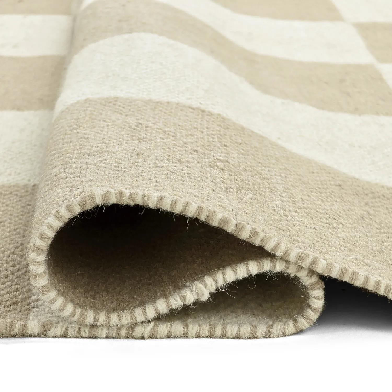 Wollen-vloerkleed - Scacco (wit/beige)