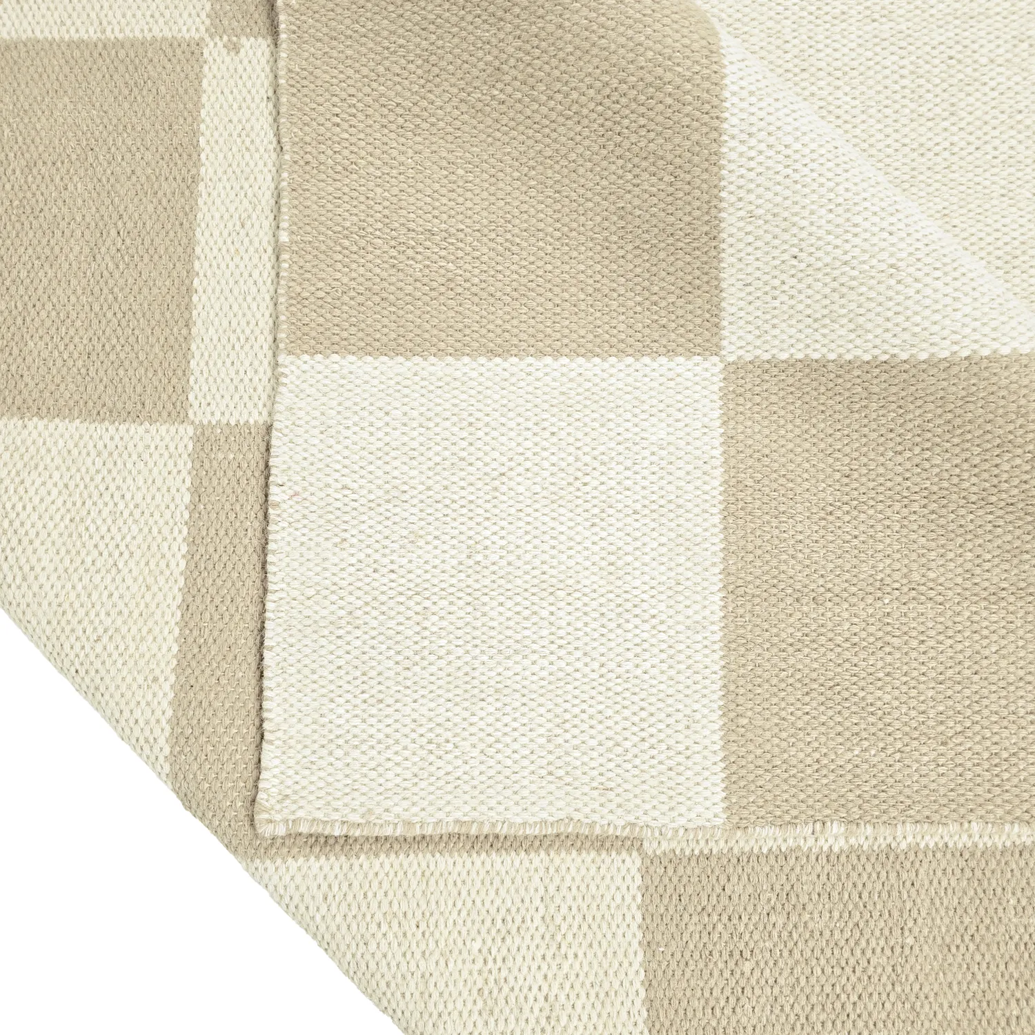 Wollen-vloerkleed - Scacco (wit/beige)