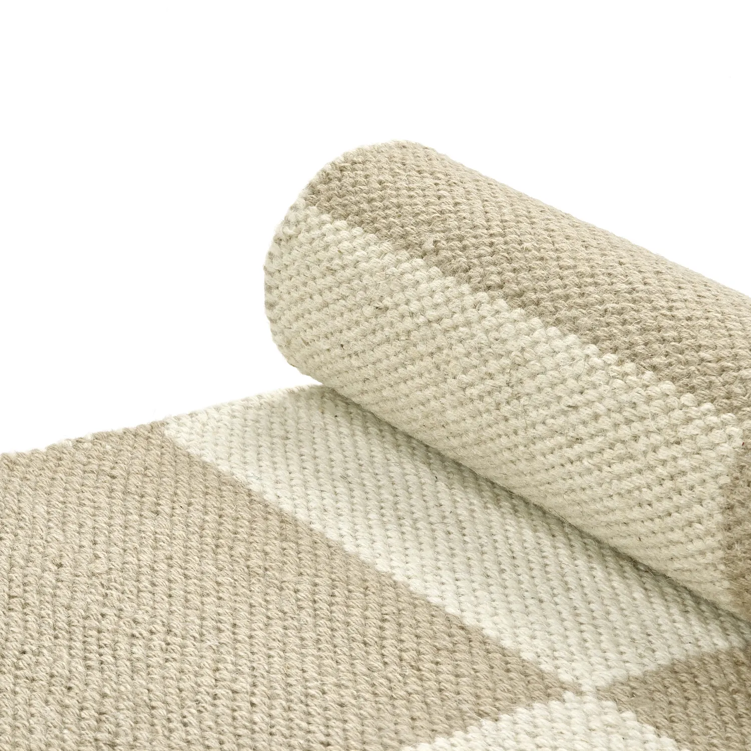 Wollen-vloerkleed - Scacco (wit/beige)