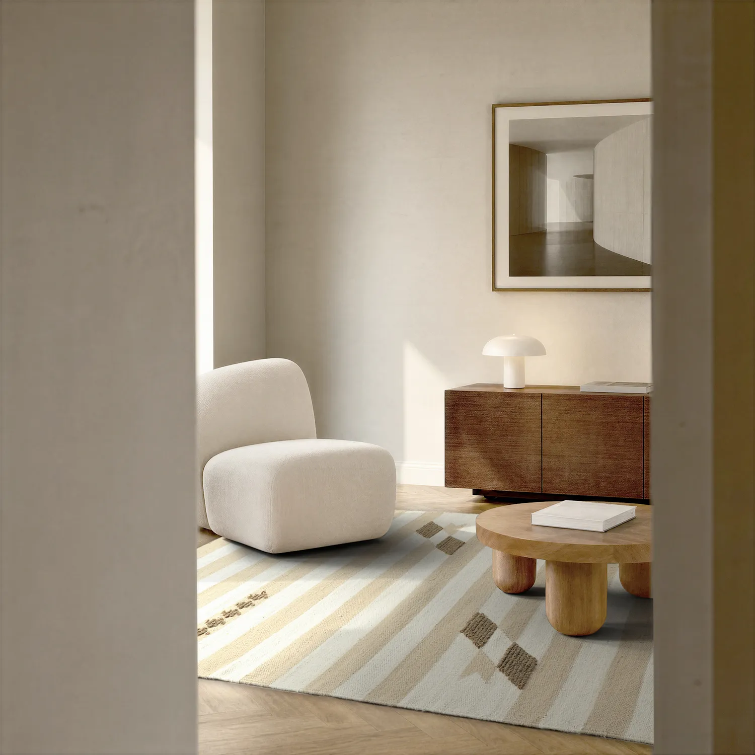 Wollen-vloerkleed - Serpa (room)