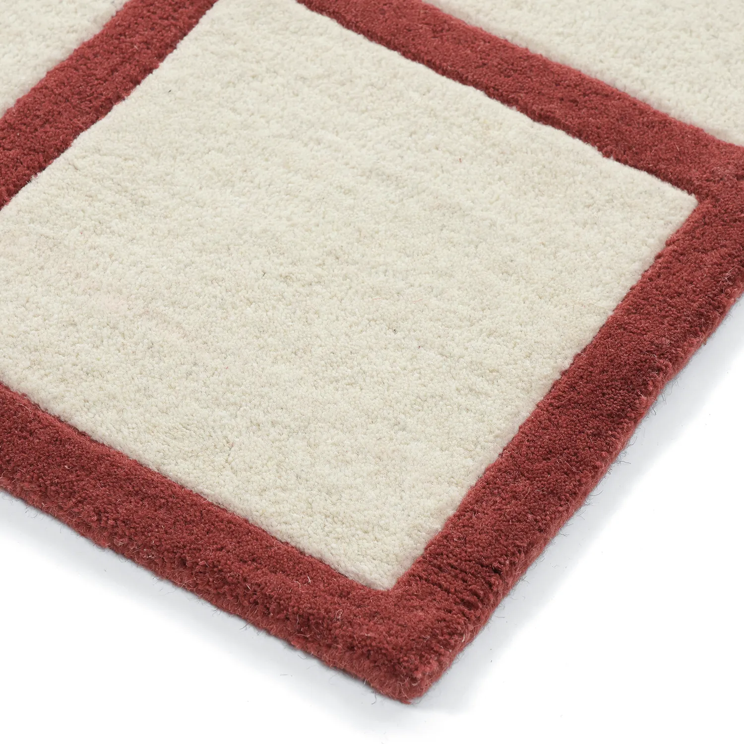 Wollen-vloerkleed - Syl Hand Tufted Wool Premium (rood/wit)