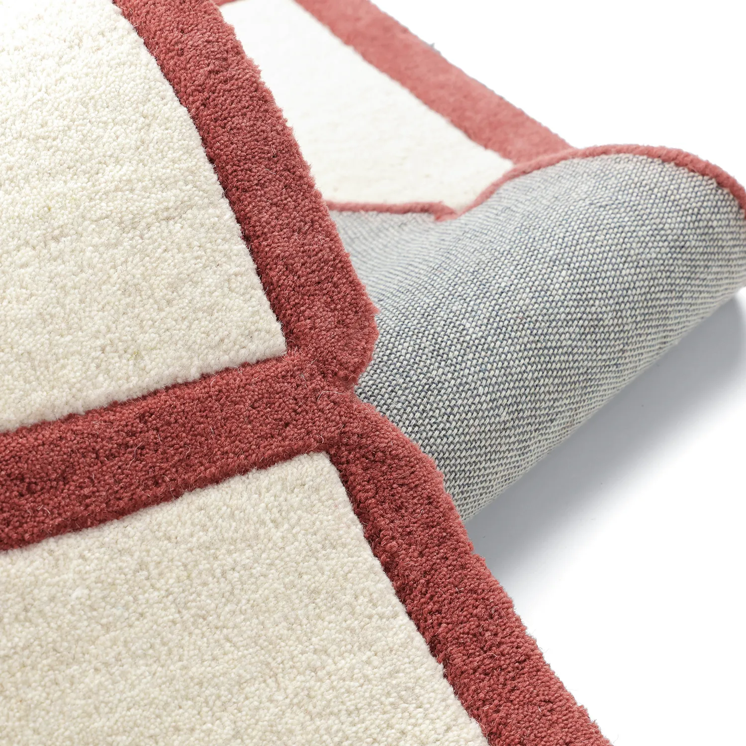 Wollen-vloerkleed - Syl Hand Tufted Wool Premium (rood/wit)