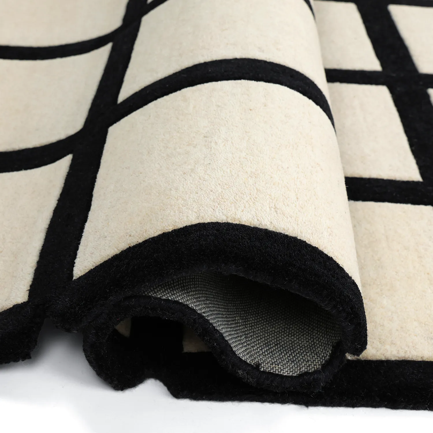Wollen-vloerkleed - Syl Hand Tufted Wool Premium (zwart/wit)