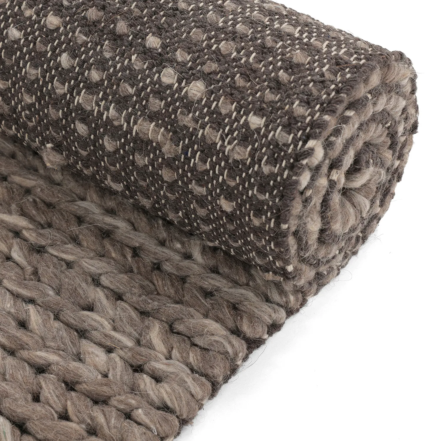 Wollen-vloerkleed - Talvia Braided Wool (bruin/beige)