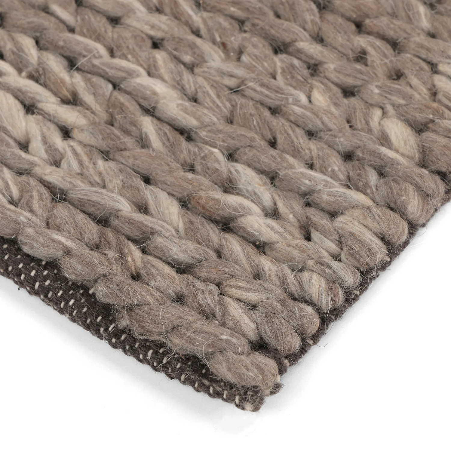 Wollen-vloerkleed - Talvia Braided Wool (bruin/beige)