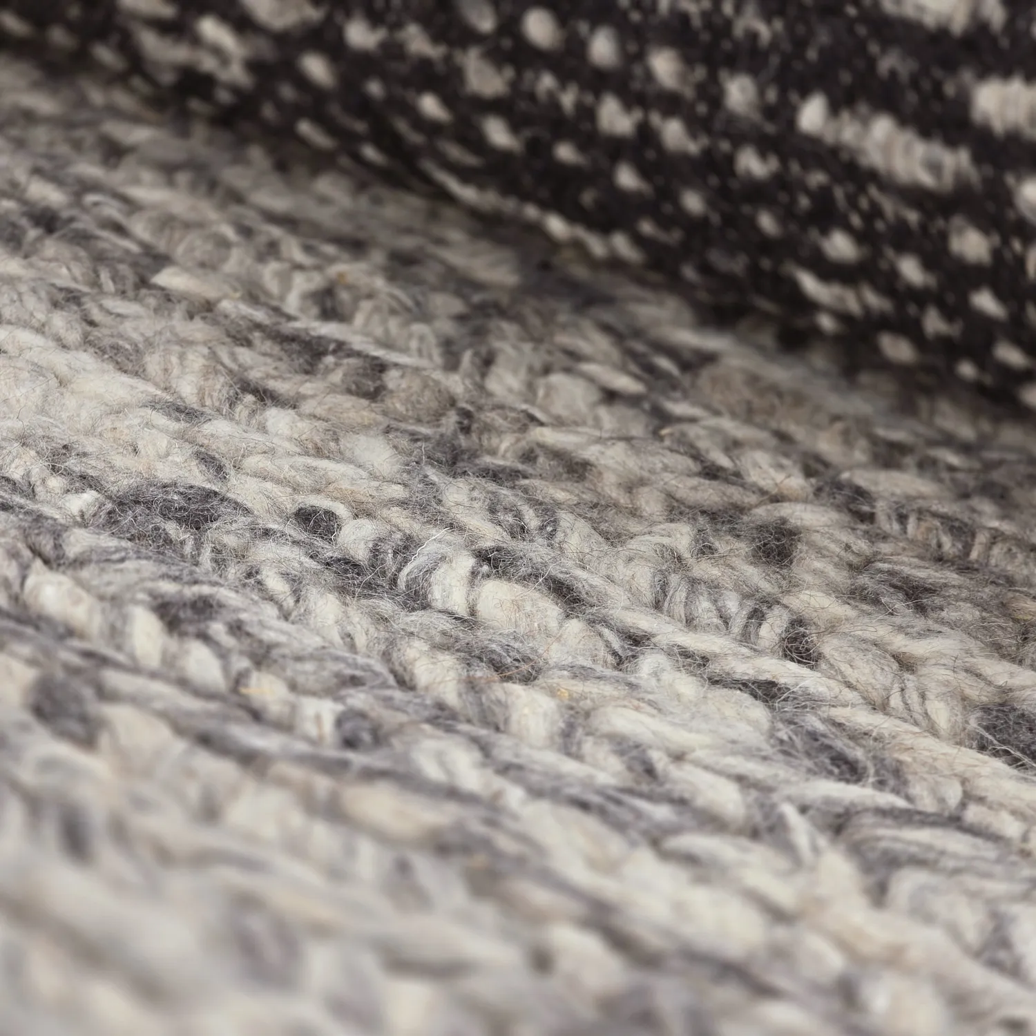 Wollen-vloerkleed - Talvia Braided Wool (donkergrijs)