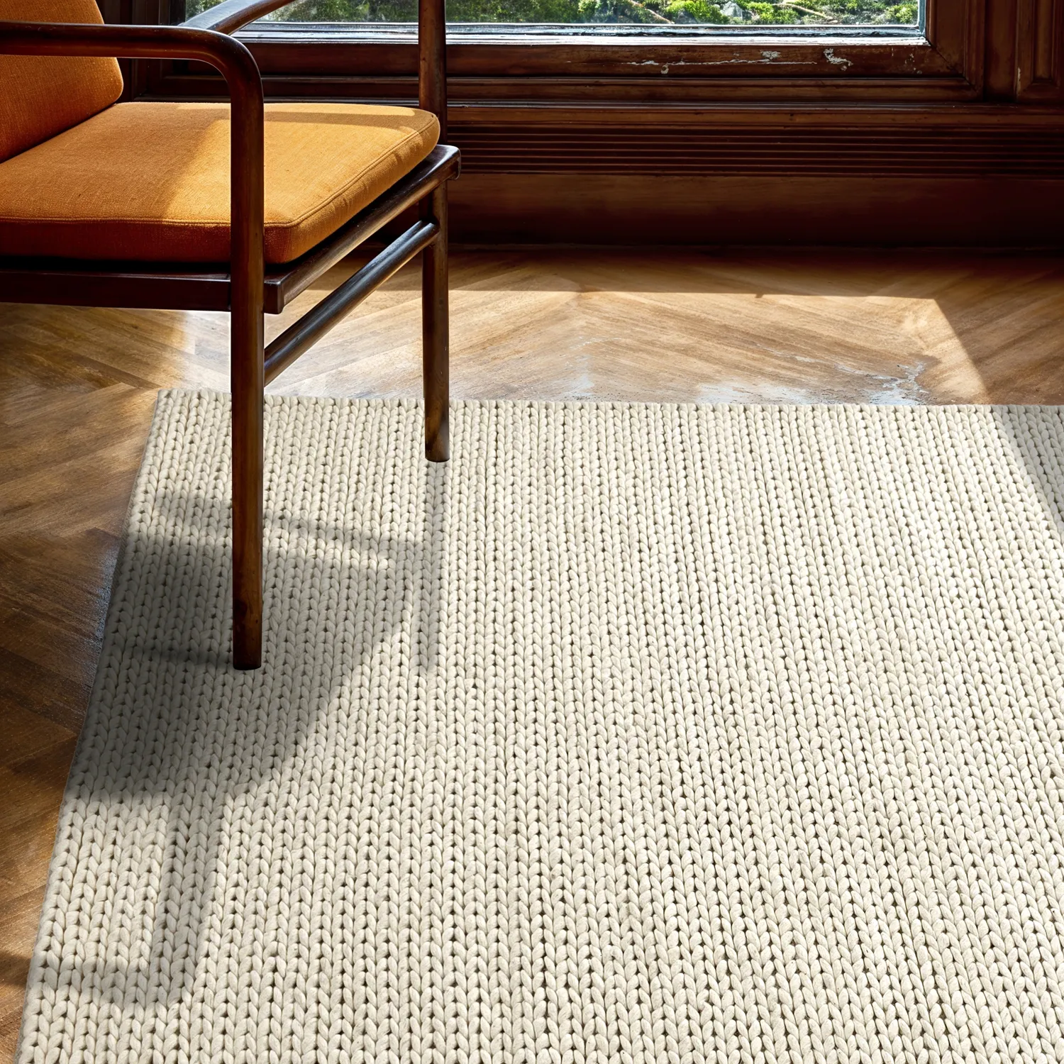 Wollen-vloerkleed - Talvia Braided Wool (gebroken wit)