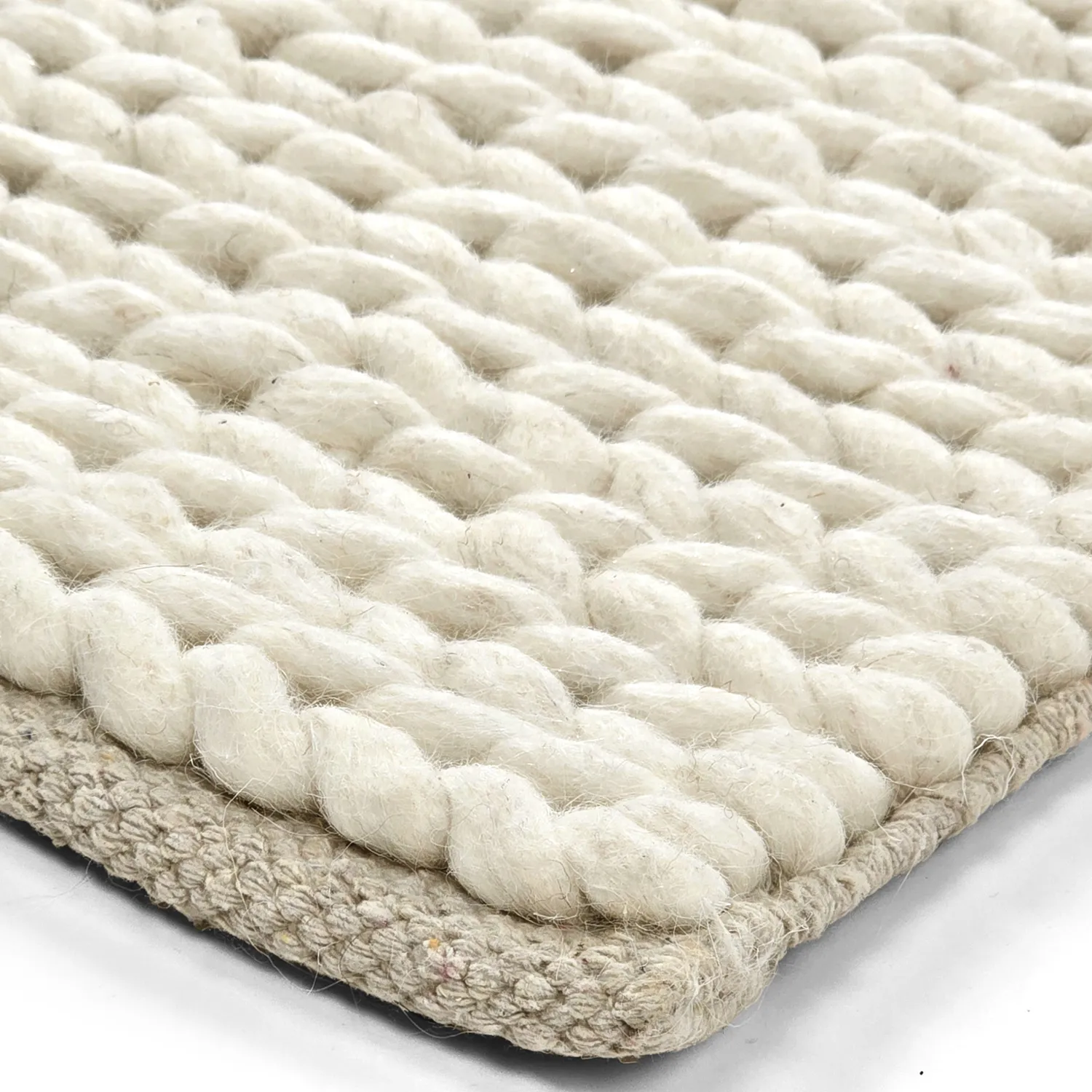 Wollen-vloerkleed - Talvia Braided Wool (gebroken wit)