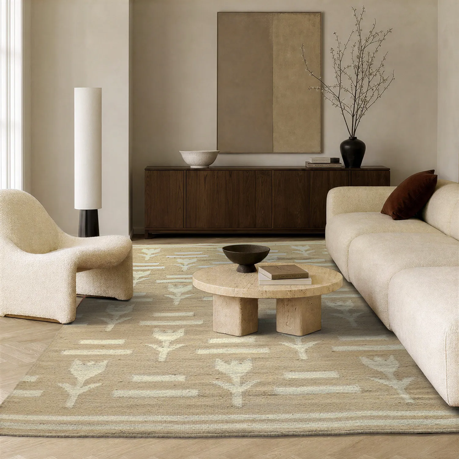 Wollen-vloerkleed - Tomar (beige/crème)
