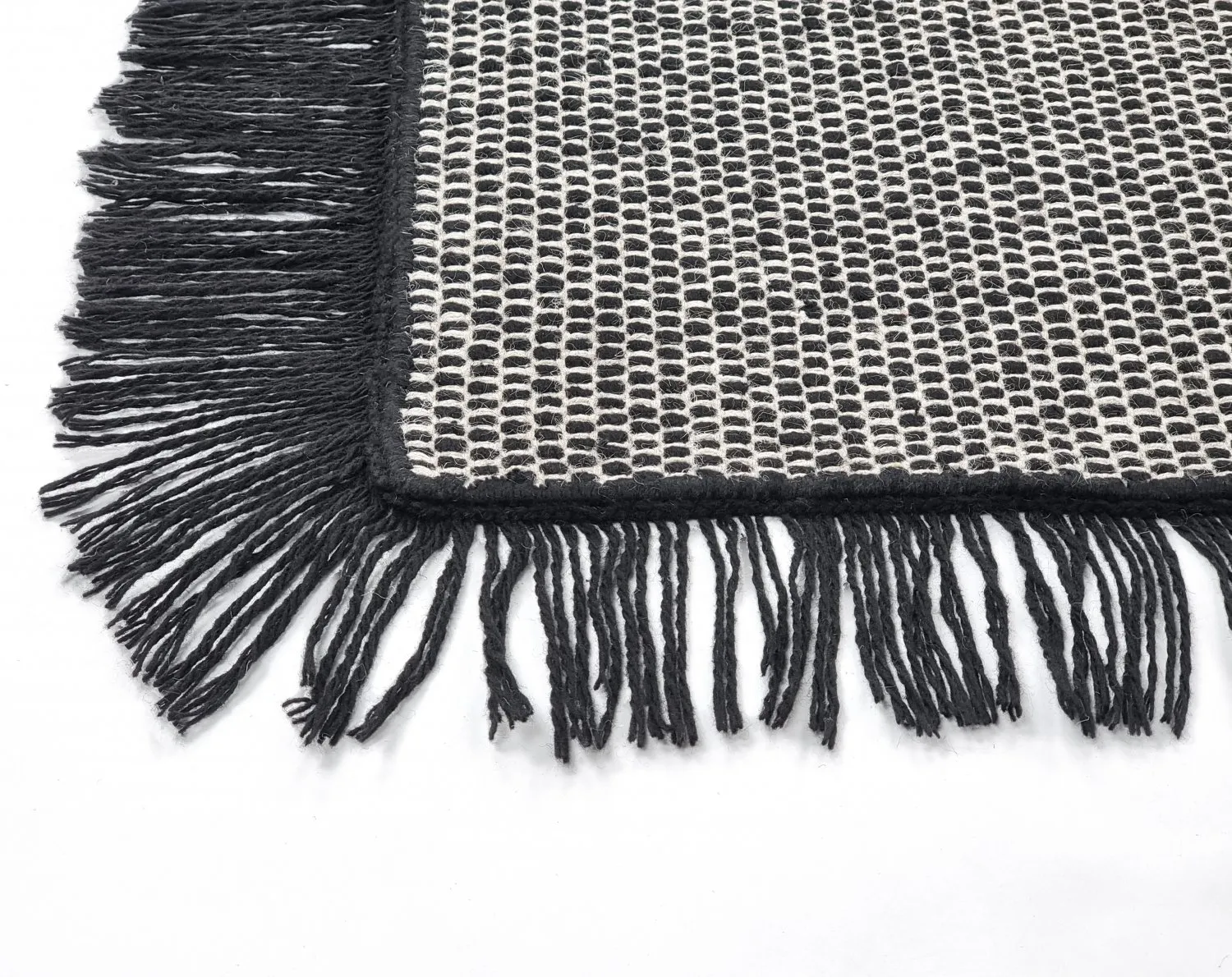 Wollen-vloerkleed - Pike (zwart)