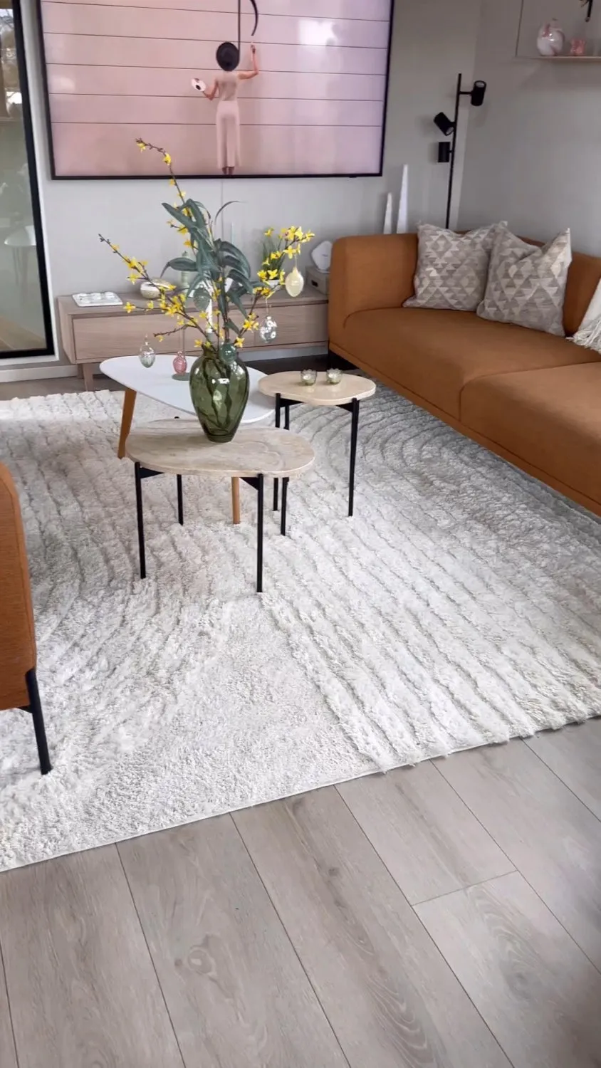 Hoogpolig vloerkleed - Evora (offwhite)