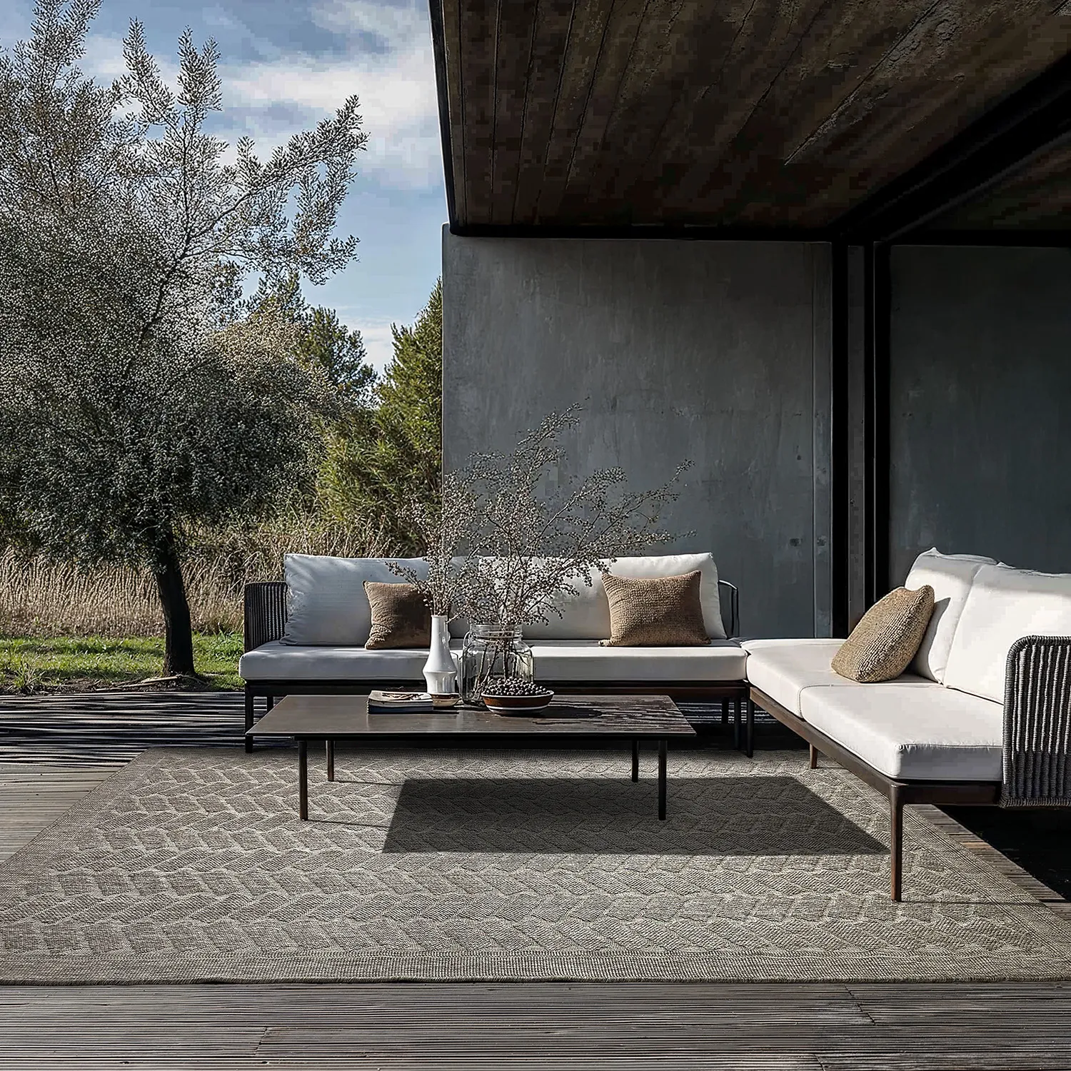 Vloerkleden voor binnen en buiten - Aria (grijs)