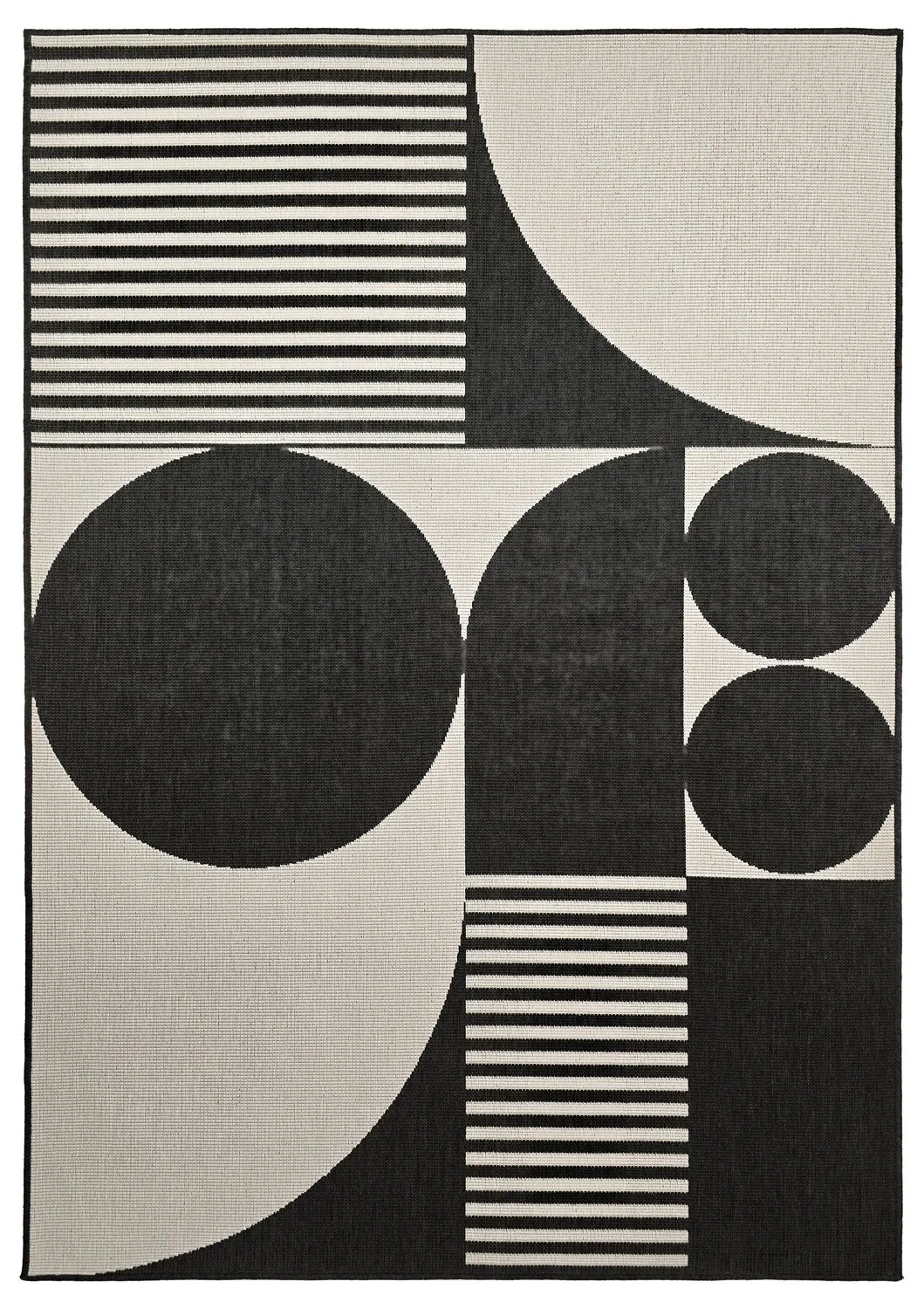 Vloerkleden voor binnen en buiten - Aurora (zwart/wit)