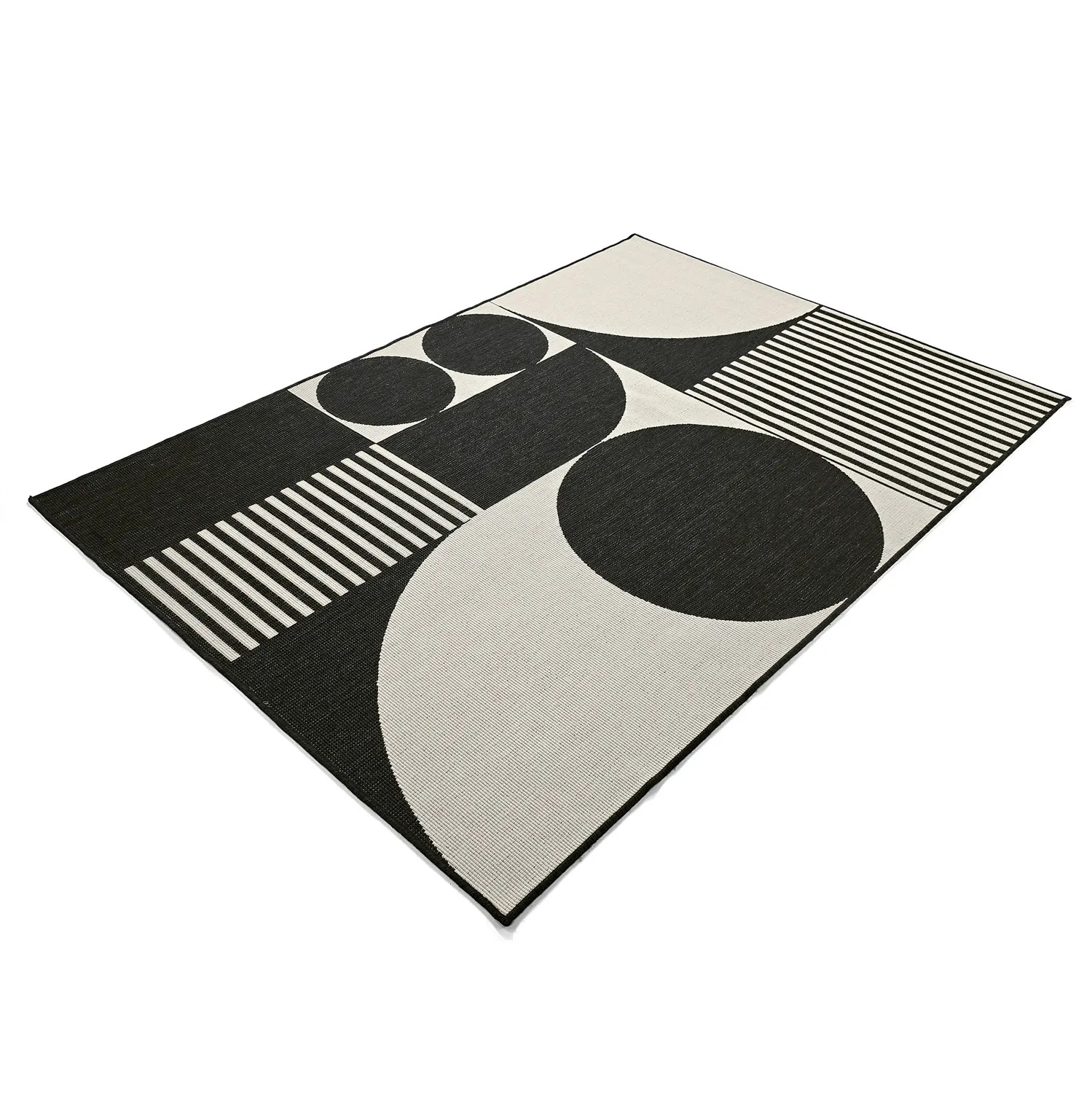 Vloerkleden voor binnen en buiten - Aurora (zwart/wit)