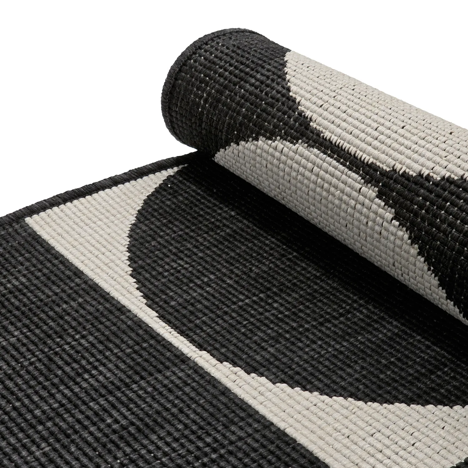 Vloerkleden voor binnen en buiten - Aurora (zwart/wit)