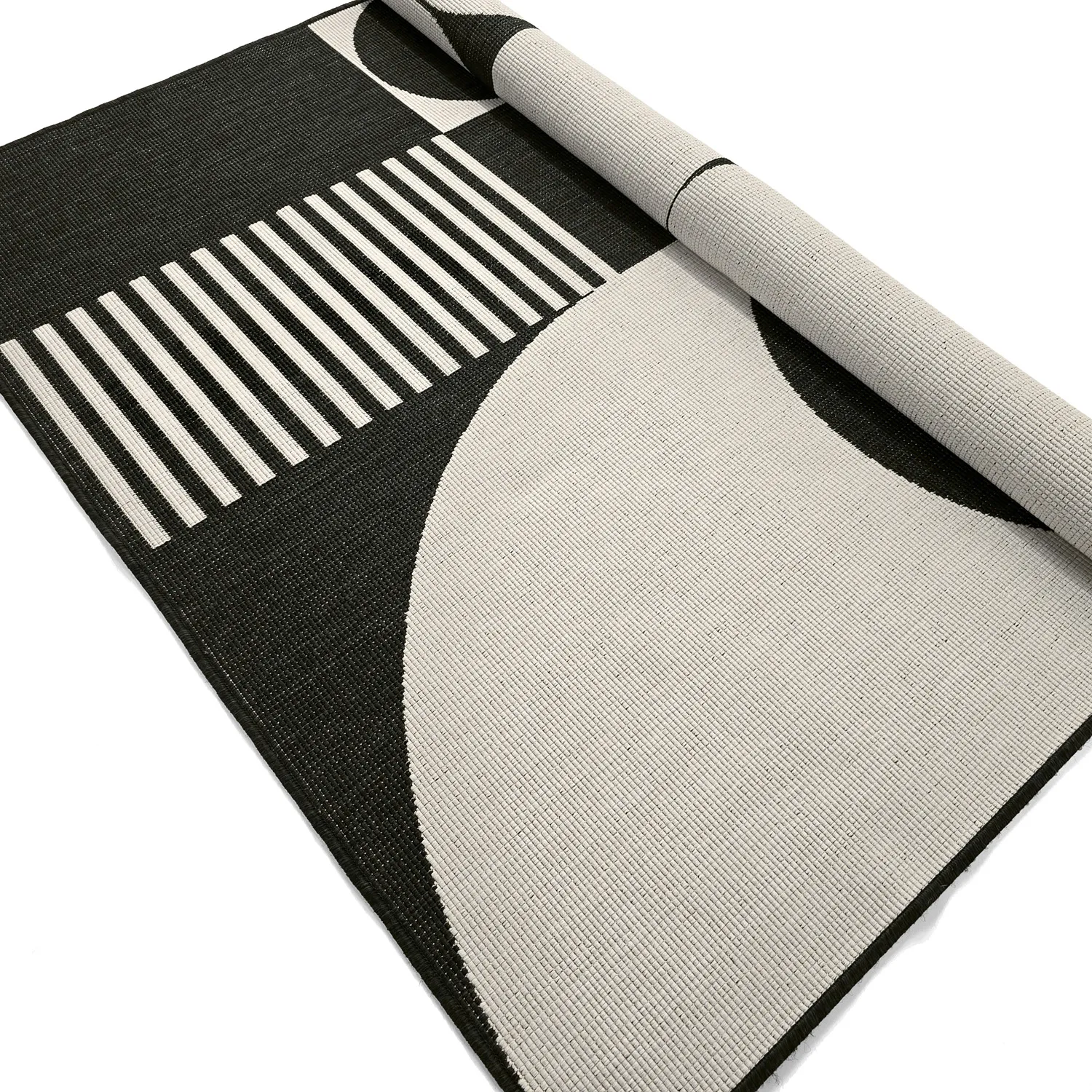 Vloerkleden voor binnen en buiten - Aurora (zwart/wit)