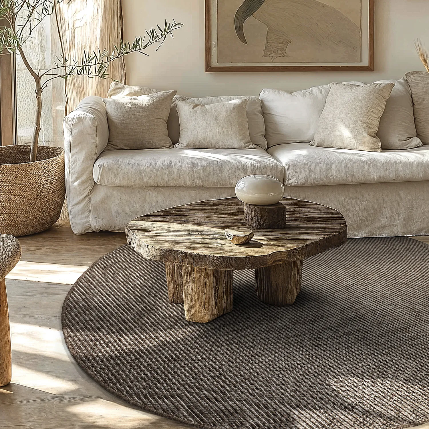 Rond vloerkleed - Indoor/Outdoor Bennett (beige)