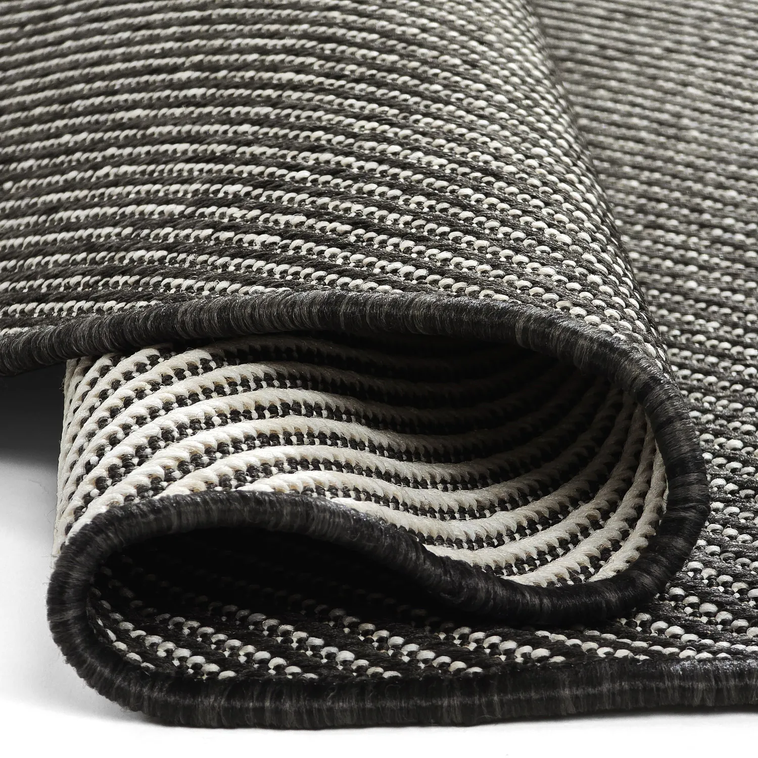 Rond vloerkleed - Indoor/Outdoor Bennett (zwart)