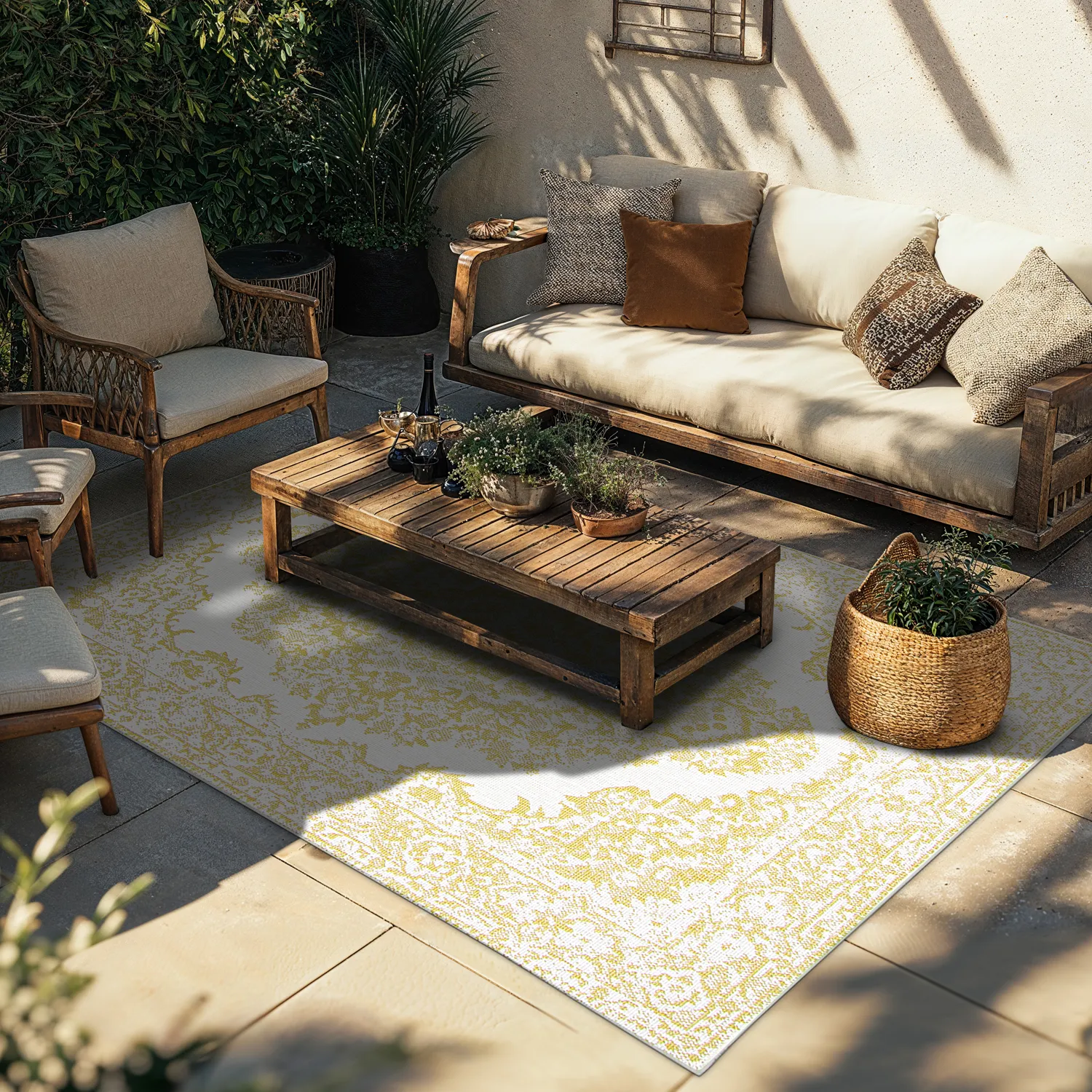 Vloerkleden voor binnen en buiten - Boyd (geel)