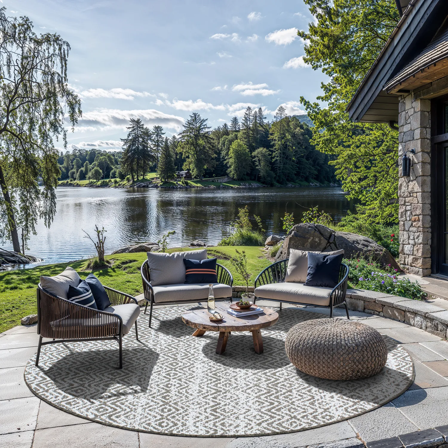 Rond vloerkleed - Harstad (bruine)