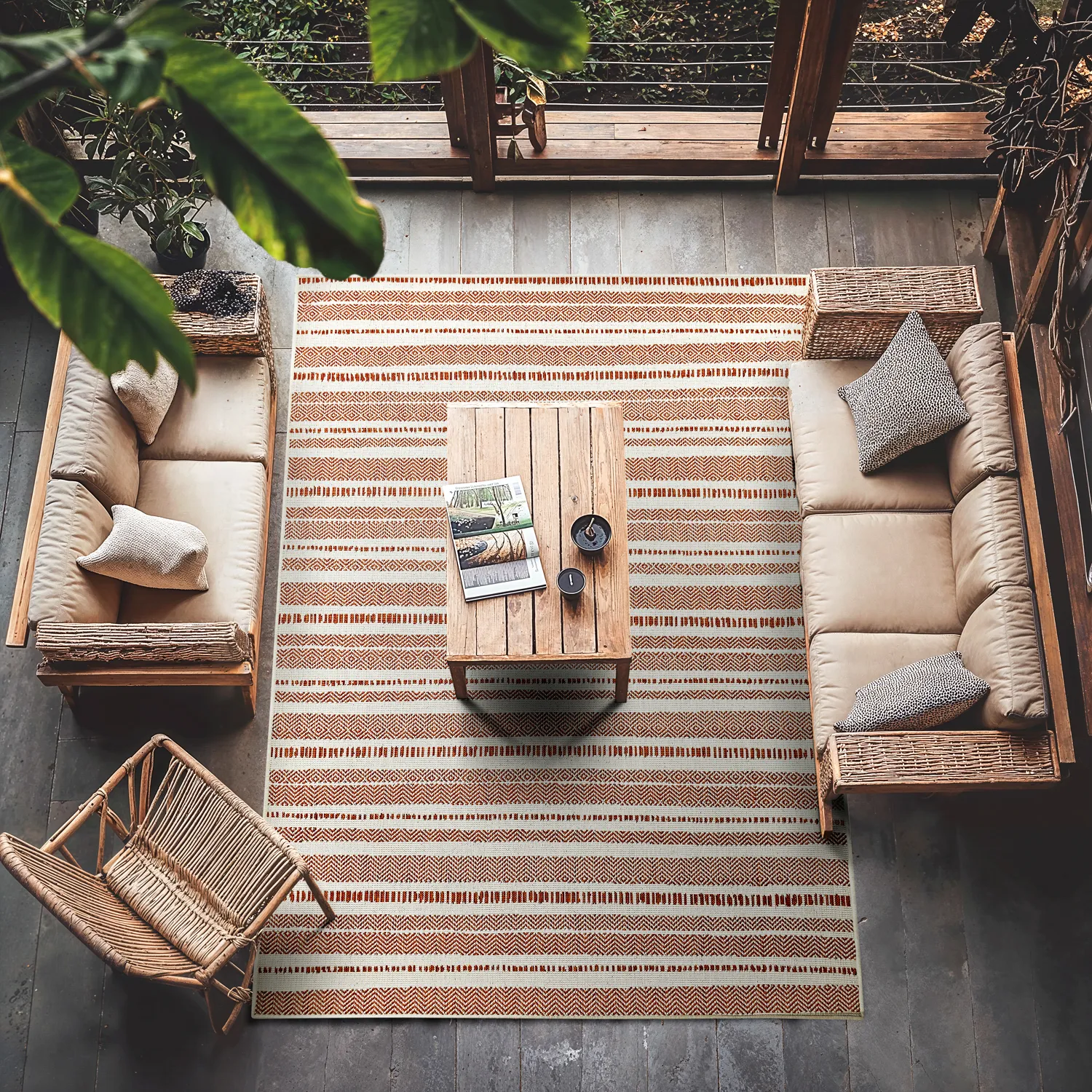 Vloerkleden voor binnen en buiten - Ethan (oranje)