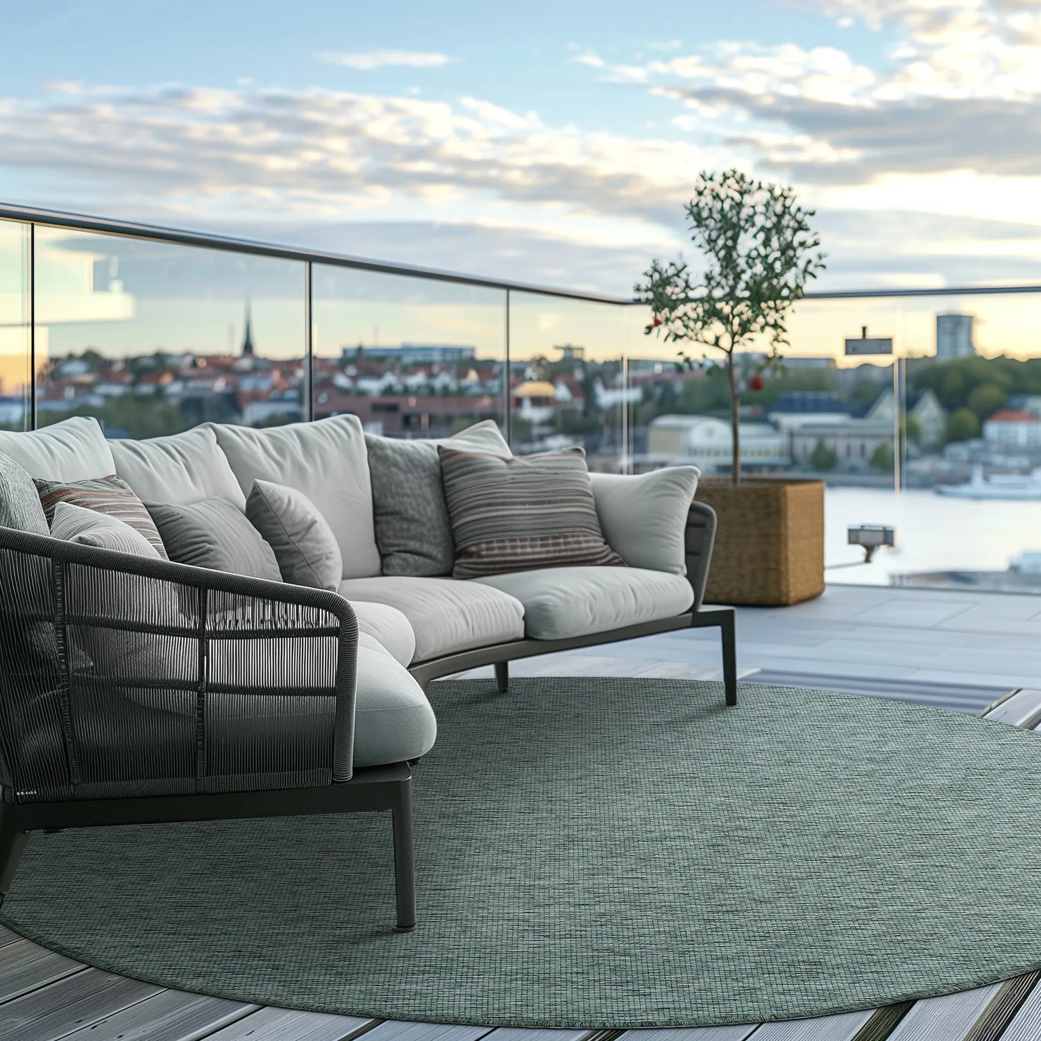 Rond vloerkleed - Monsanto (groene)