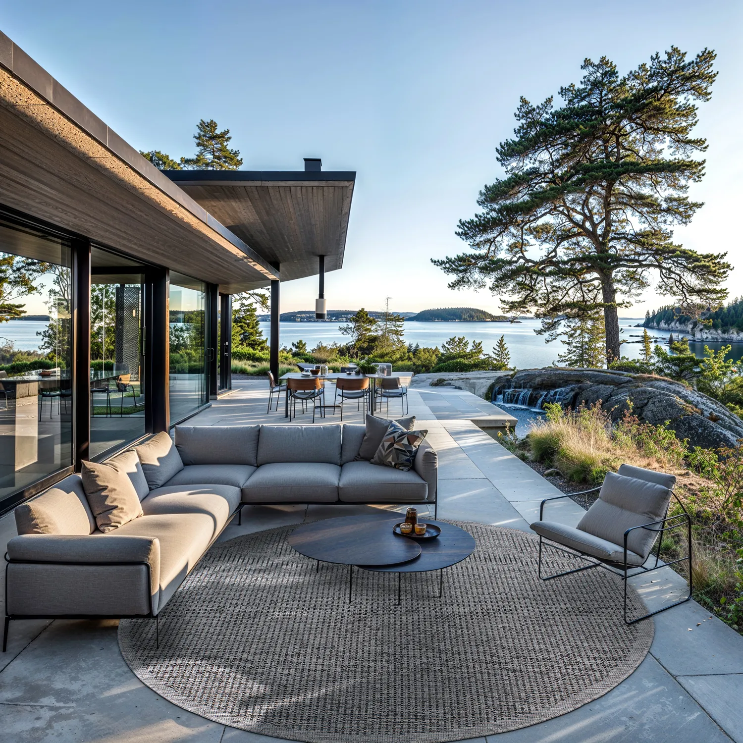 Rond vloerkleed - Tromsø (antraciet)