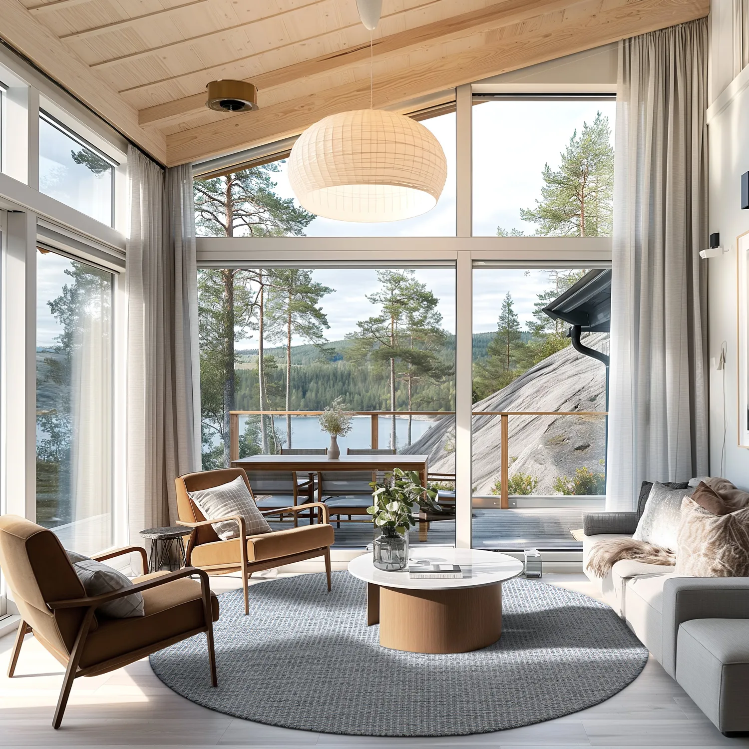 Rond vloerkleed - Bergen (grijs)