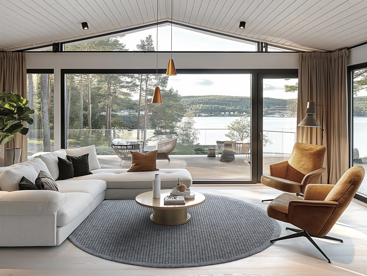 Rond vloerkleed - Tromsø (antraciet)